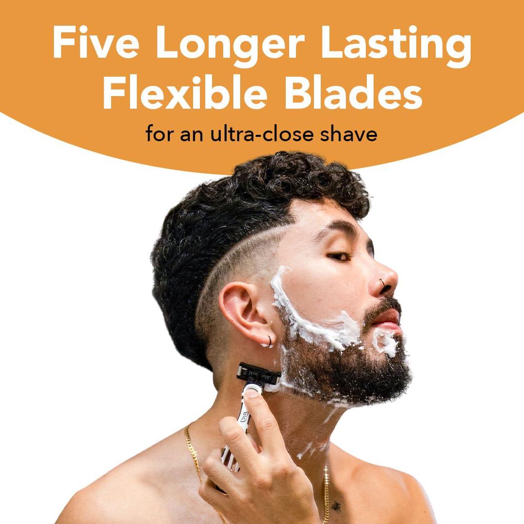 BIC Flex 5 Disposable Razors for Men, Sensitive Skin Razor For a Smooth, Comfortable and Close Shave, 4 Piece Razor Set - Image 3