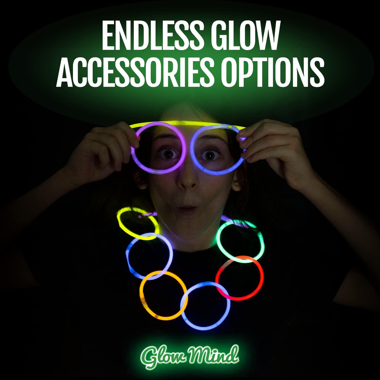 100 Ultra Bright Glow Sticks Bulk Party Pack - Glow in the Dark Party Supplies Pack - 8" Glowsticks Party Favors with Bracelets and Necklaces - Image 6