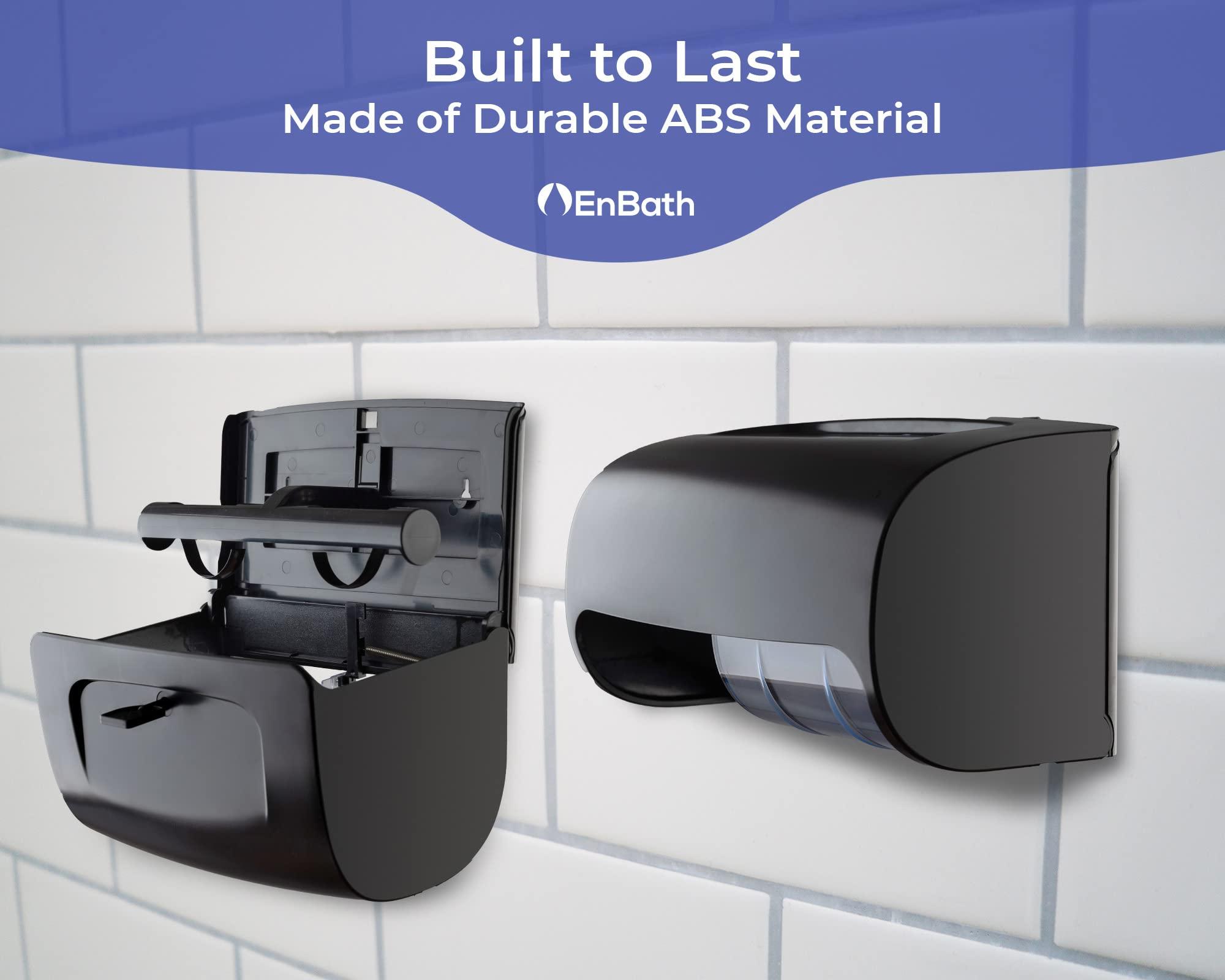 Commercial Toilet Paper Dispenser Wall Mount, Double (2 Roll) Locking Toilet Paper Holder (Black), Compact Two Roll, Side by Side Design Tissue Paper Dispenser (Dispensador de Papel Higienico Doble) - Image 7