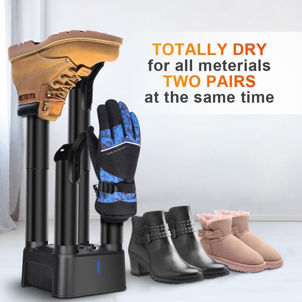 Air Choice Boot Dryer, Electric Shoe & Glove Dryer with Heat Blower Fan, 180 Mins Timer, Detachable Racks, Helps Reduce Odor, 4 Boot Warmer for Work & Ski Shoes, Sneakers, Gloves, and Hats - Image 2