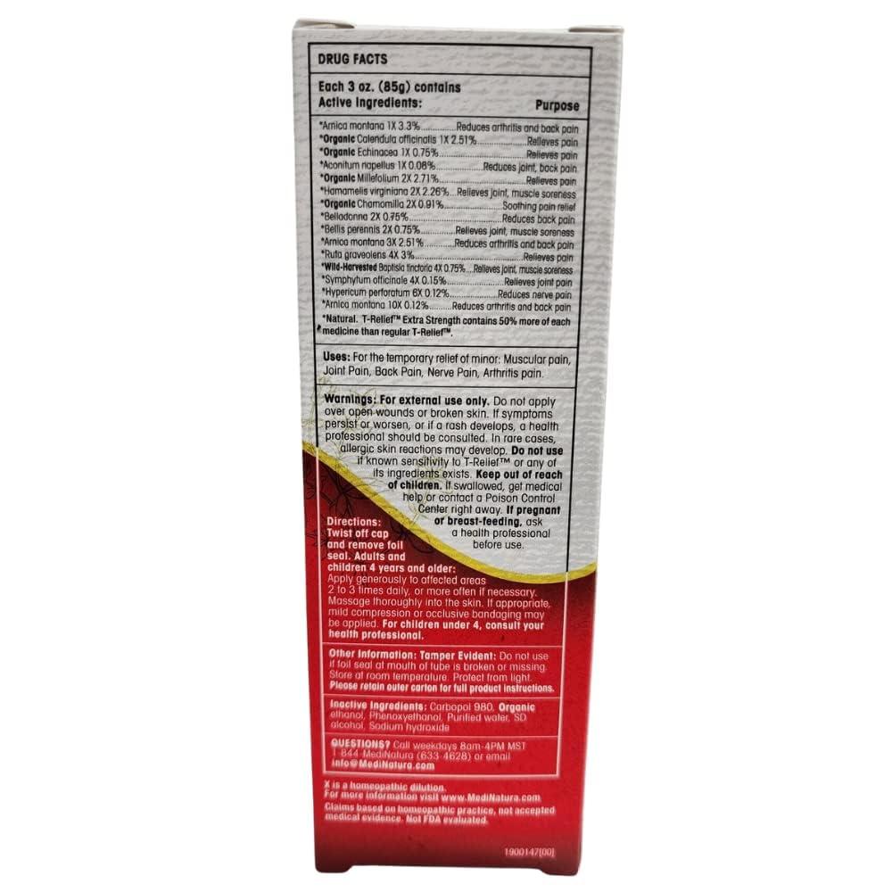 MediNatura T-Relief Extra Strength Gel Arnica +12 Natural Relieving Actives for Back Pain Joint Soreness Muscle Aches & Stiffness Whole Body Fast Acting Relief for Women & Men - 3 oz - Image 8