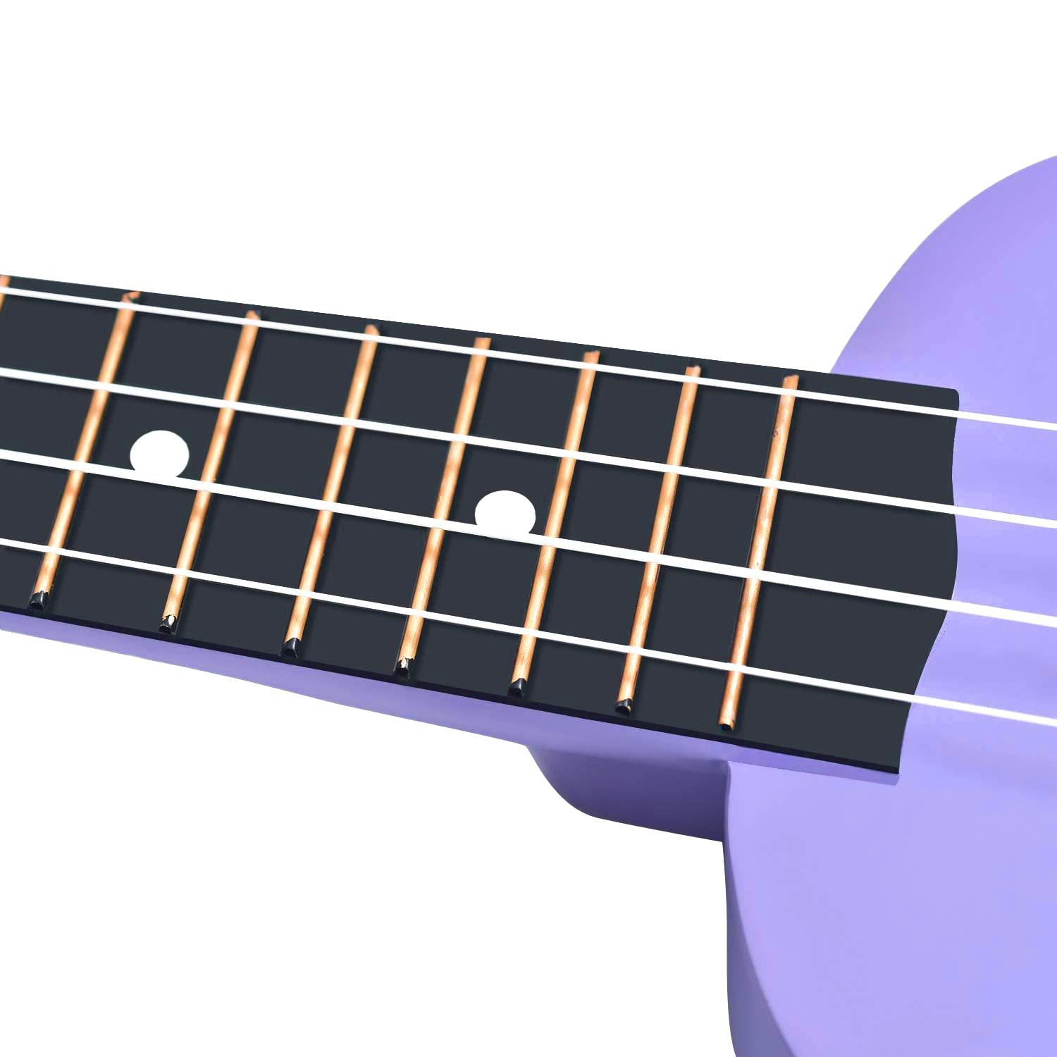 Soprano Ukulele Beginner Pack, 21 Inch Basswood kids Ukuleles Starter Kit with Gig Bag Spare Strings Tuner and Picks. (purple) - Image 8