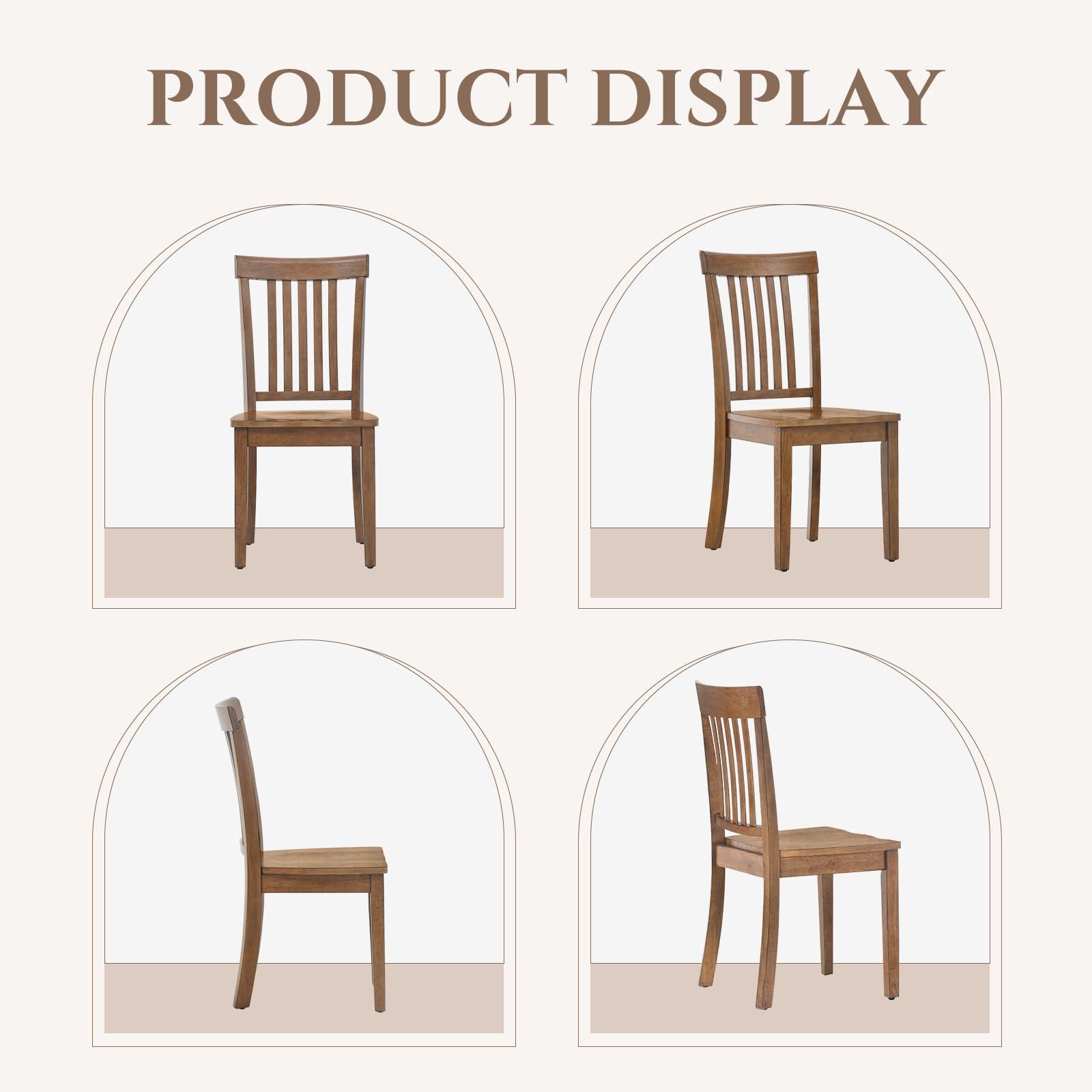COLAMY Wooden Dining Chairs Set of 4, Spindle High Back Windsor Kitchen Side Chair, Farmhouse Dining Chairs for Kitchen and Dining Room, Light Brown - Image 7