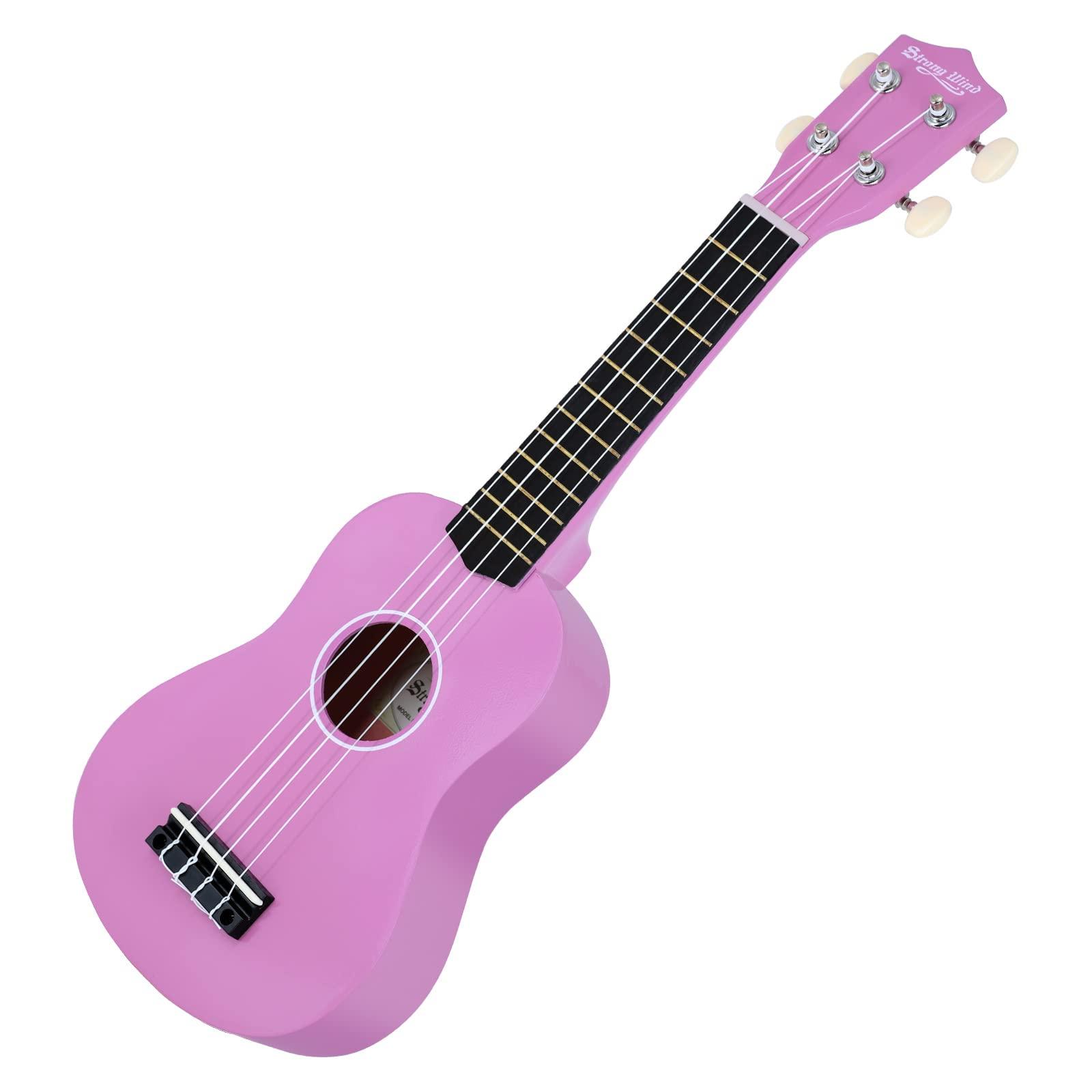 Strong Wind Soprano Ukulele 21 Inch Basswood Ukeleles for Beginners Four Strings Hawaiian Guitar Ukulele for Adults Teenagers, Purple - Image 2