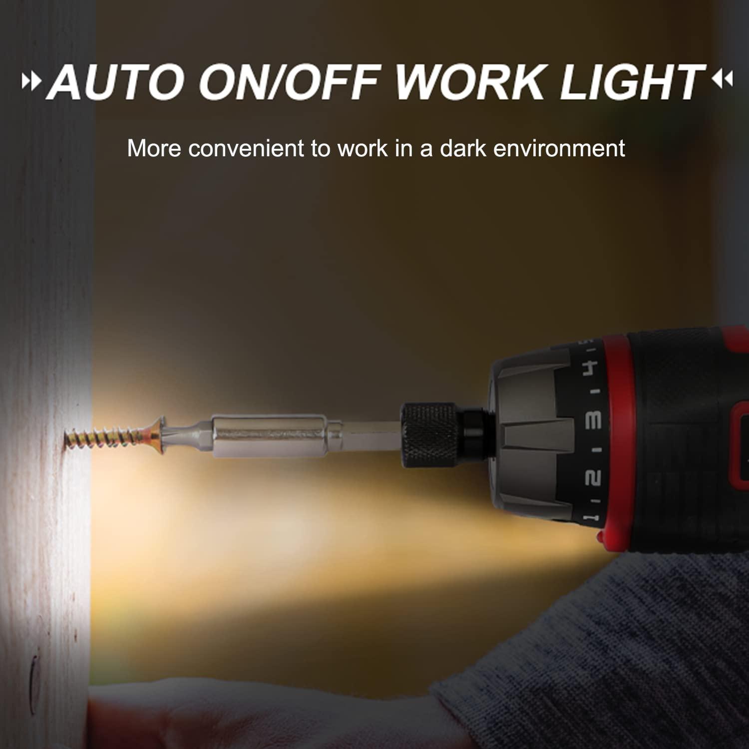 AVID POWER Electric Screwdriver Set Rechargeable 4V Cordless Screwdriver Kit with 44pcs Accessories, 5.65Nm Screw Gun, 5+1 Torque Setting, 2 Position Handle with LED Light - Image 8