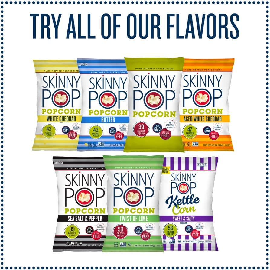 SkinnyPop Butter Popcorn , 12ct, 1oz Individual Snack Size Bags, Skinny Pop, Healthy Popcorn Snacks, Gluten Free - Image 8