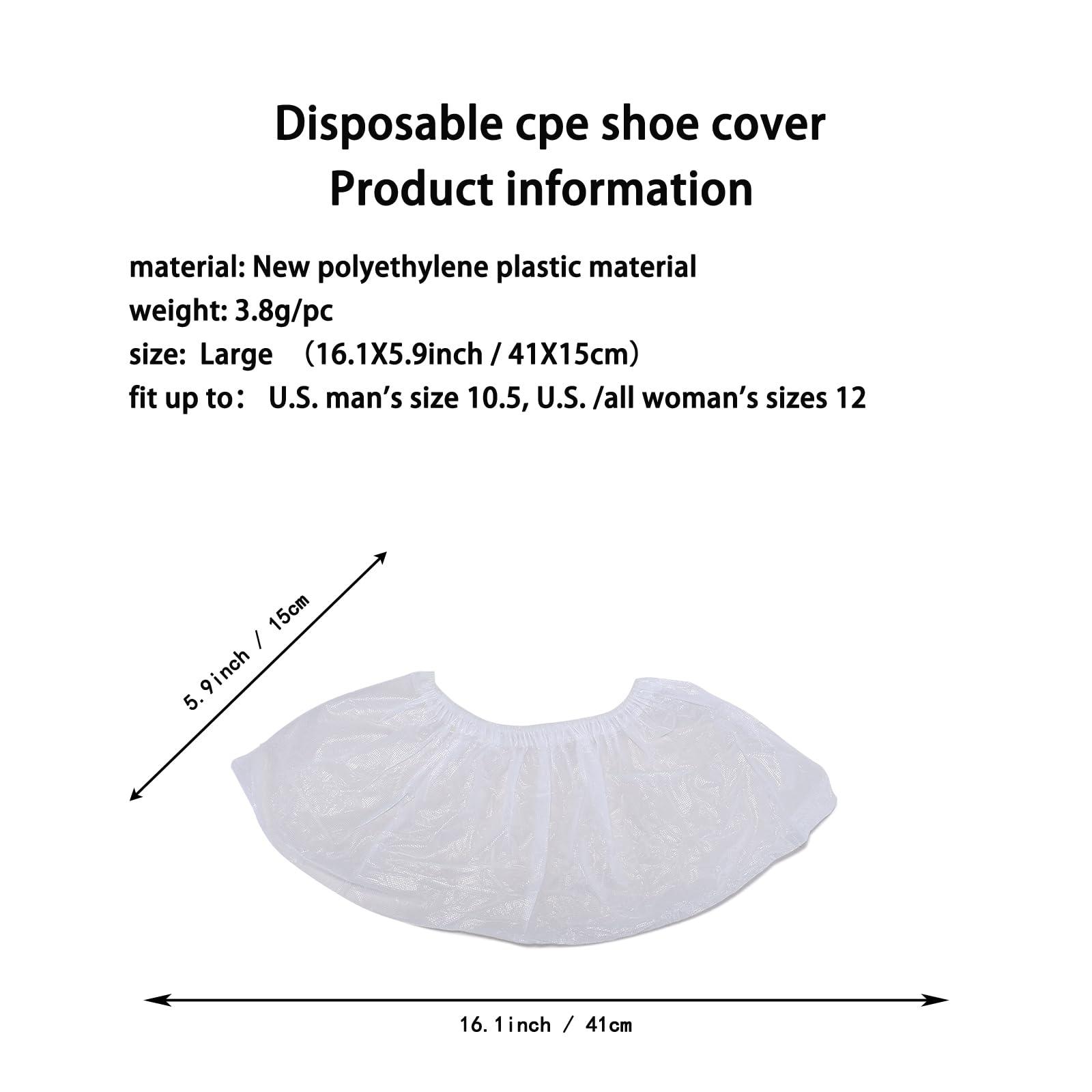 100Pcs50Pairs Disposable Shoe Covers,Boot Cover Waterproof,Dust proof,Non-slip,CPE Booties Shoes Protectors Coverings,White color,The Size Fit Most - Image 3