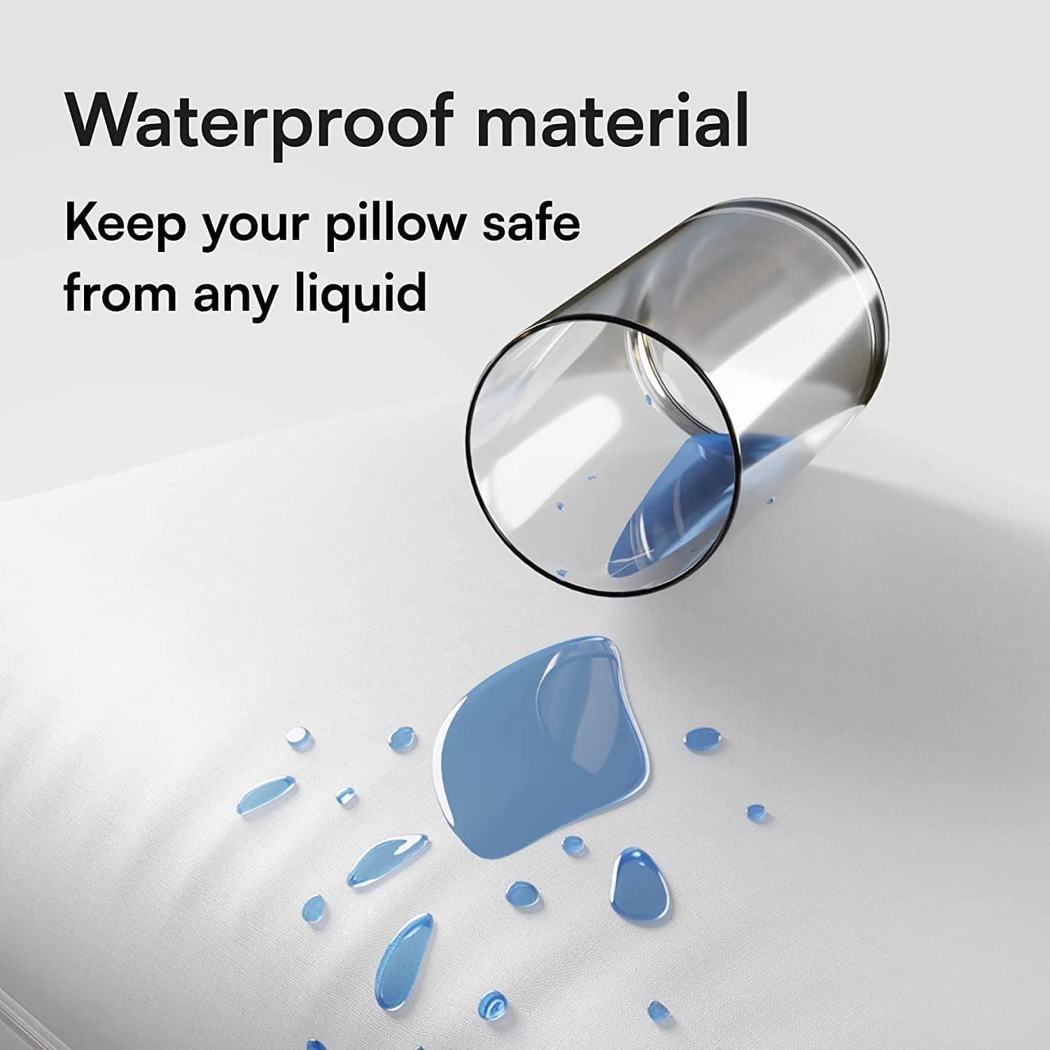 Niagara 4 Pack Waterproof Pillow Protectors Standard 20x26 Inches Smooth Zipper Premium Encasement Covers Quiet Cases Set White - Image 3