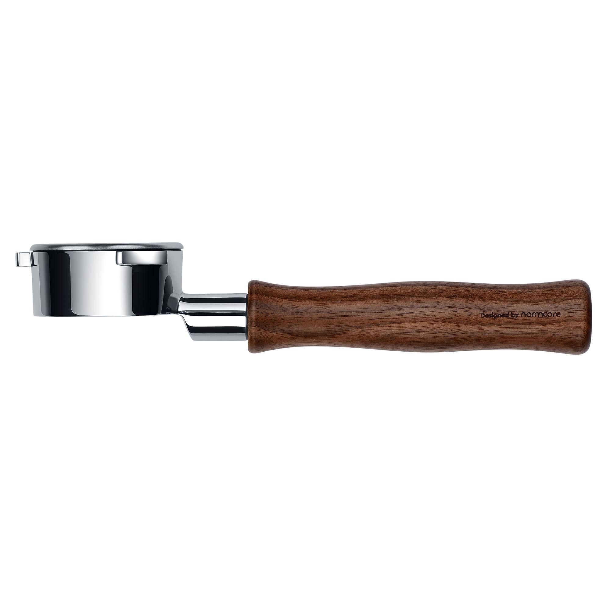 Normcore 54mm Bottomless Portafilter, Naked Portafilter Fits Breville Sage Barista Express Machines, 18g Filter Basket Included, Genuine American Walnut Handle - Image 3