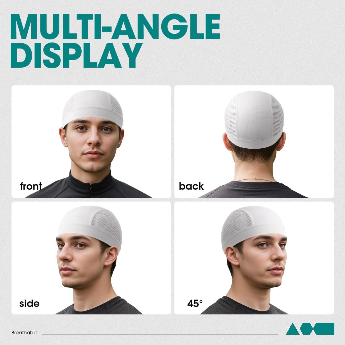 LMMHEIZI 2 Pack Summer Skull Cap Helmet Liner Breathable Cooling Beanie Running Cycling Hat for Men Women - Image 4