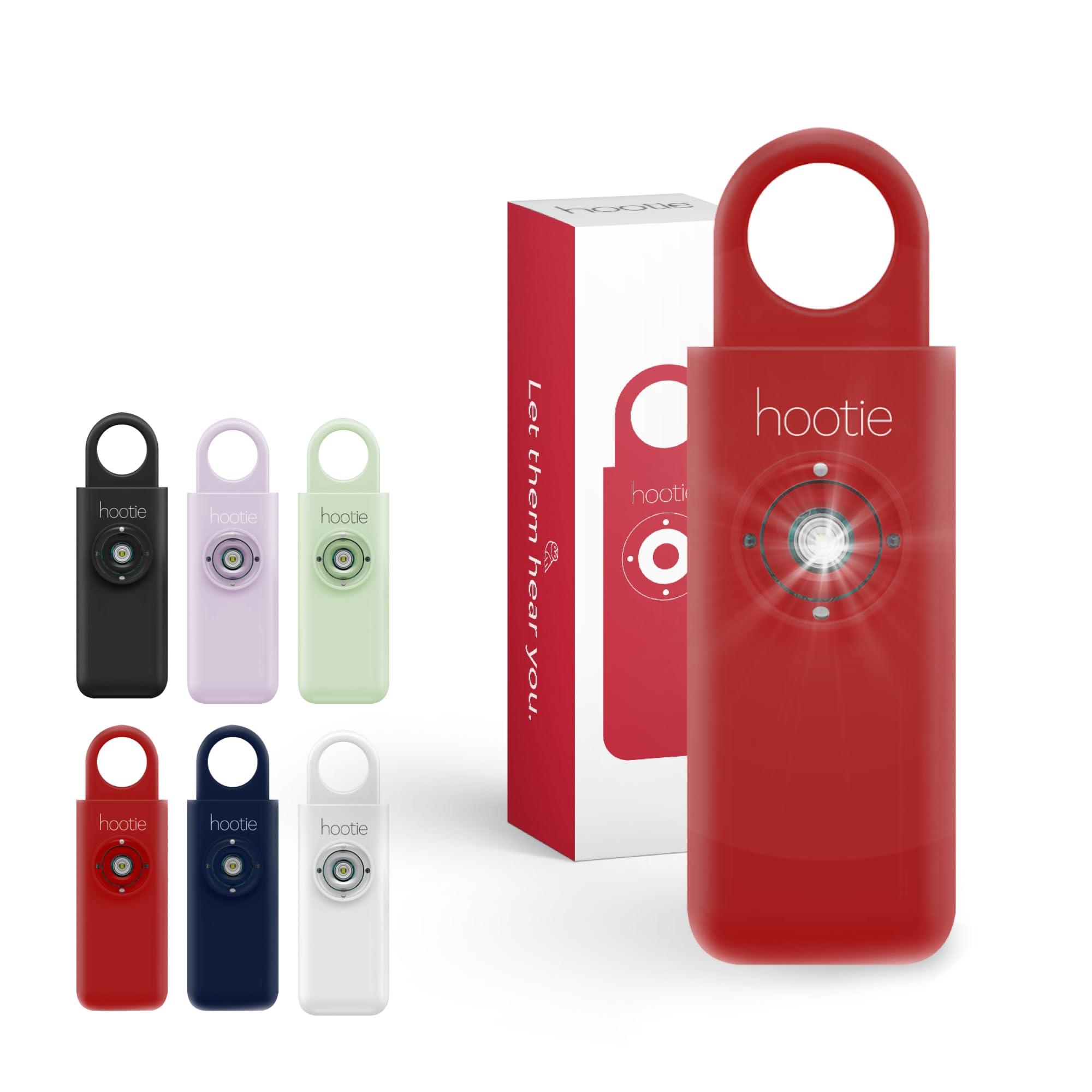 Hootie Personal Safety Alarm for Women, Men, & Kids - Keychain Alarm, Self Defense Strobe & Siren, Security Siren Keychain with 130dB Self Defense Siren & Strobe Light - Red