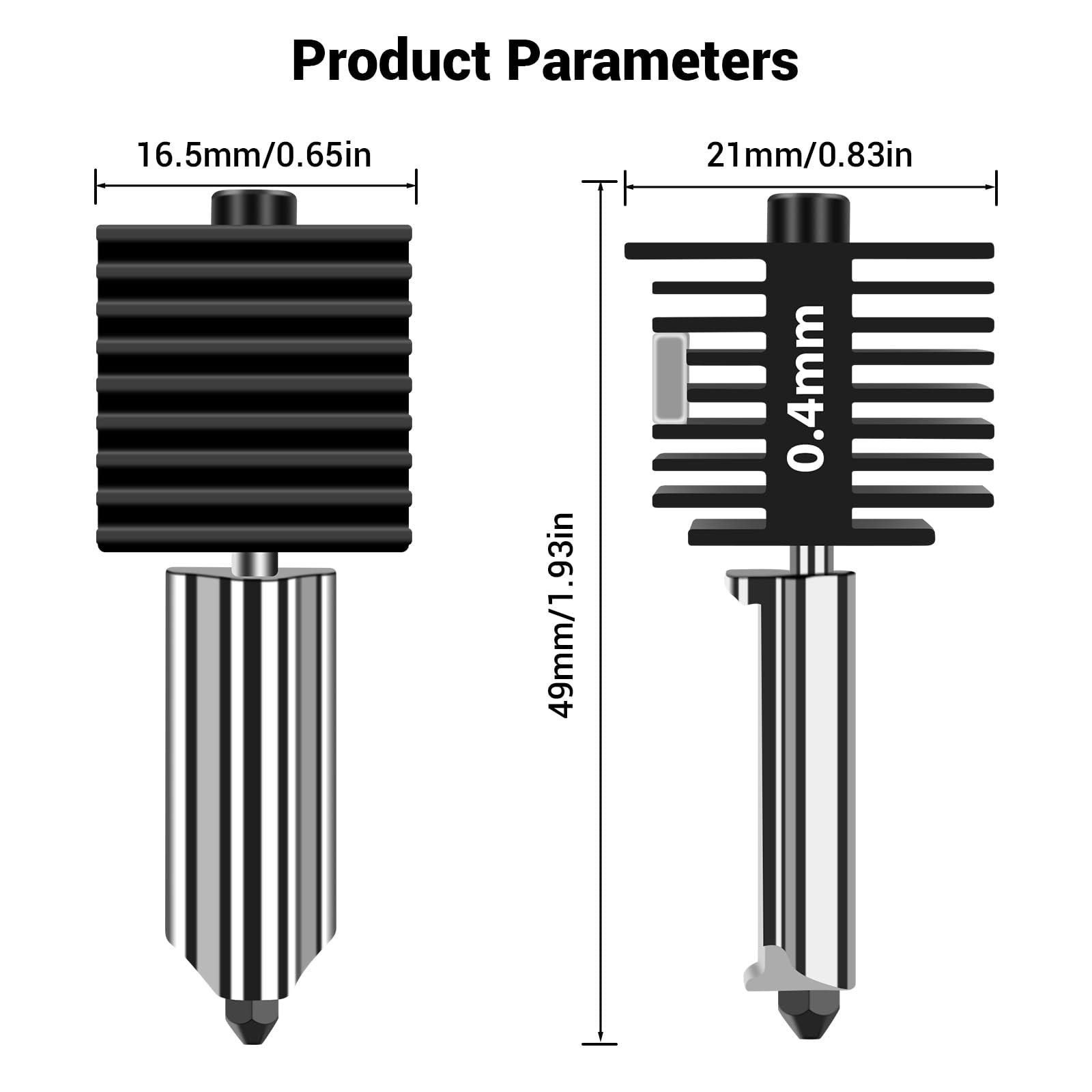 2 Pack A1 Mini/A1 Hotend Print Head Upgrade Extruder Replacement with 4PCS High-Temperature 0.4MM Hardened Steel Nozzle Hot End Kit Silicone Cover Sock for Bambu Lab A1/A1 Mini (2PK(0.4mm+0.4mm)) - Image 2