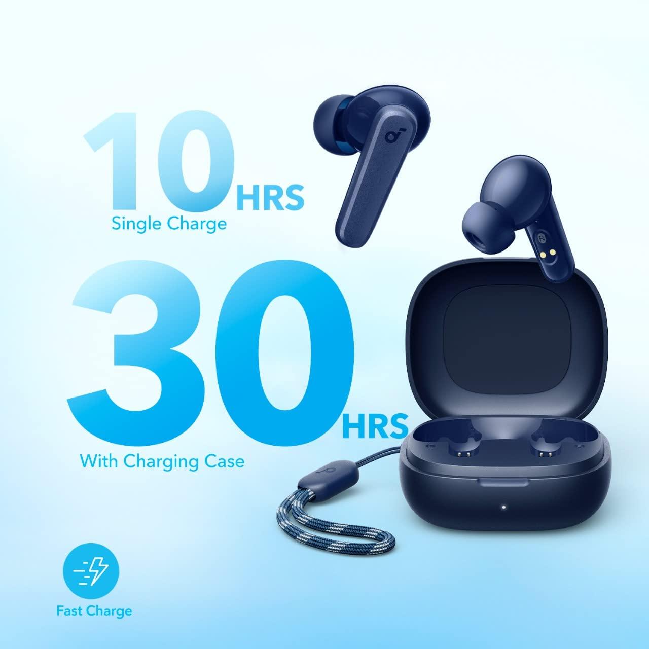 Soundcore by Anker P20i True Wireless Earbuds, 10mm Drivers with Big Bass, Bluetooth 5.3, 30H Long Playtime, Water-Resistant, 2 Mics for AI Clear Calls, 22 Preset EQs, Customization (Blue) - Image 5