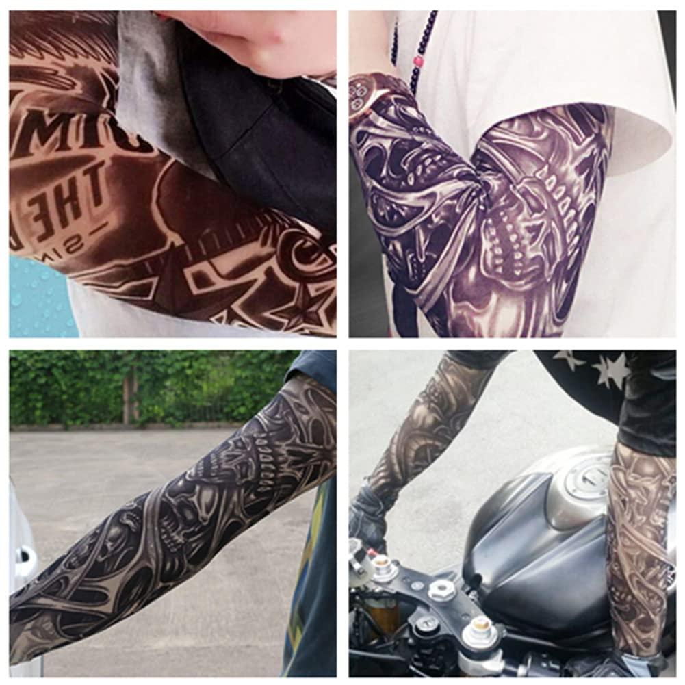 Beetoo Fake Temporary Tattoo Sleeves for Men and Women, Arm Sunscreen Sleeves(Unisex Dark Set, Pack of 6) - Image 6