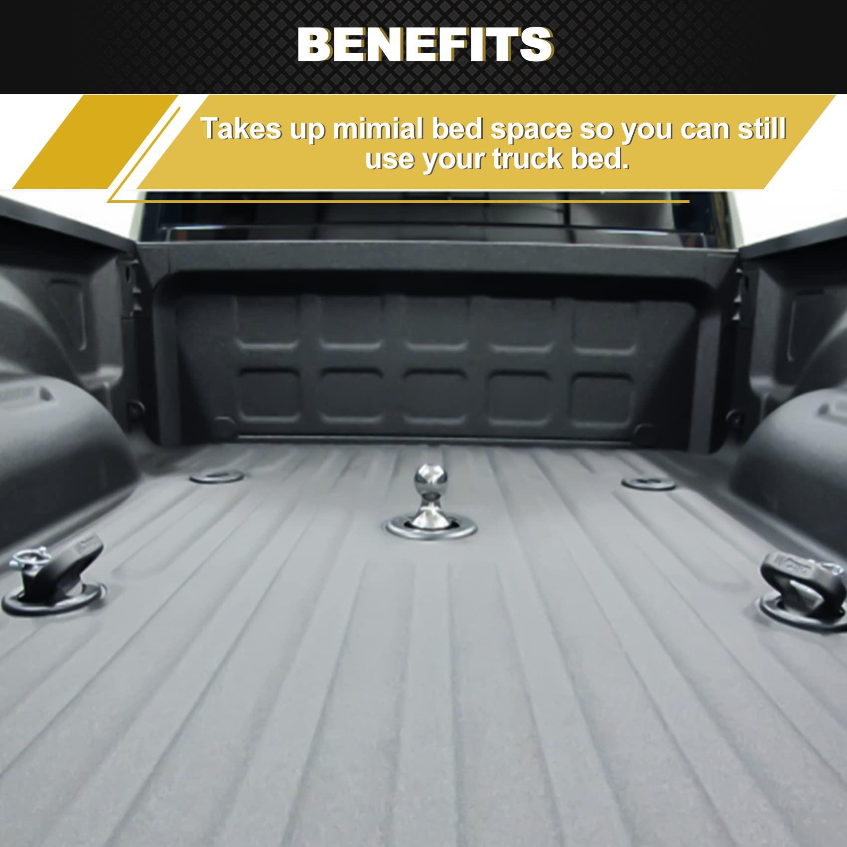 60618, Puck System Gooseneck Hitch Ball Kit, Compatible with 2013-2025 Dodge RAM 2500 3500, 2-5/16 Inch Gooseneck Ball for Truck Bed with 2 Gooseneck Safety Chain Anchors | 30000 lbs GTW/ 7500 lbs VTW - Image 3