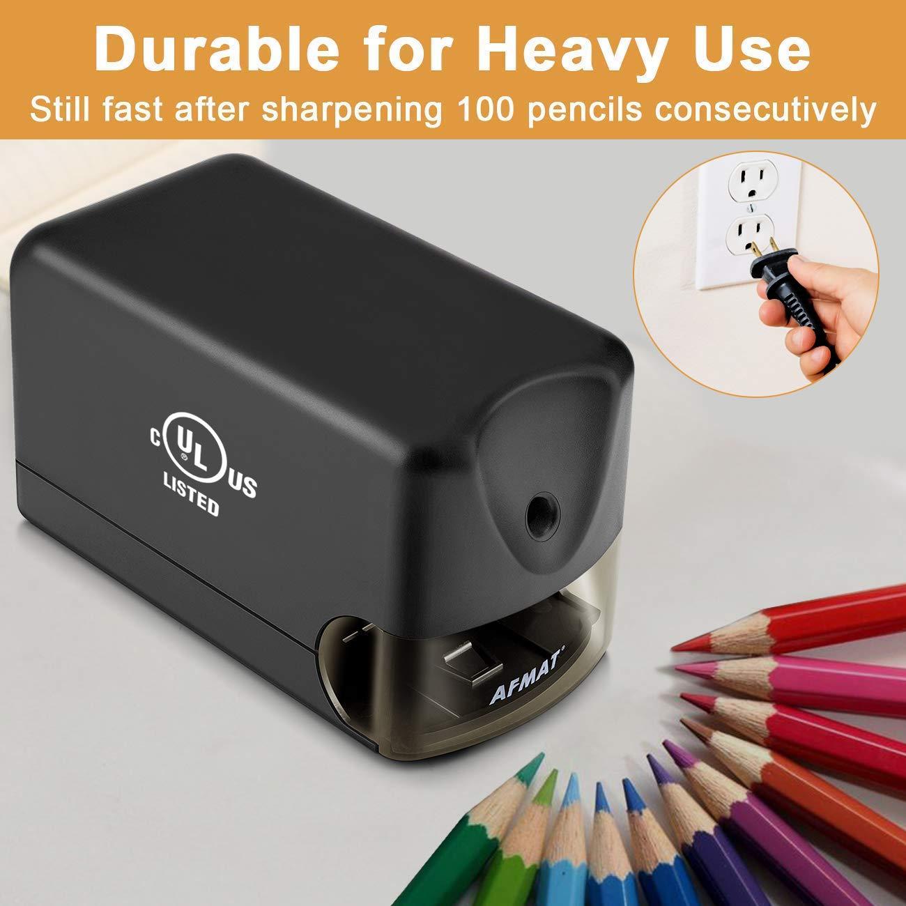 AFMAT Electric Pencil Sharpener, Heavy Duty Classroom Pencil Sharpeners for 6.5-8mm No.2/Colored Pencils, UL Listed Industrial Pencil Sharpener w/Stronger Helical Blade, Model S230(Item No. PS13) - Image 3