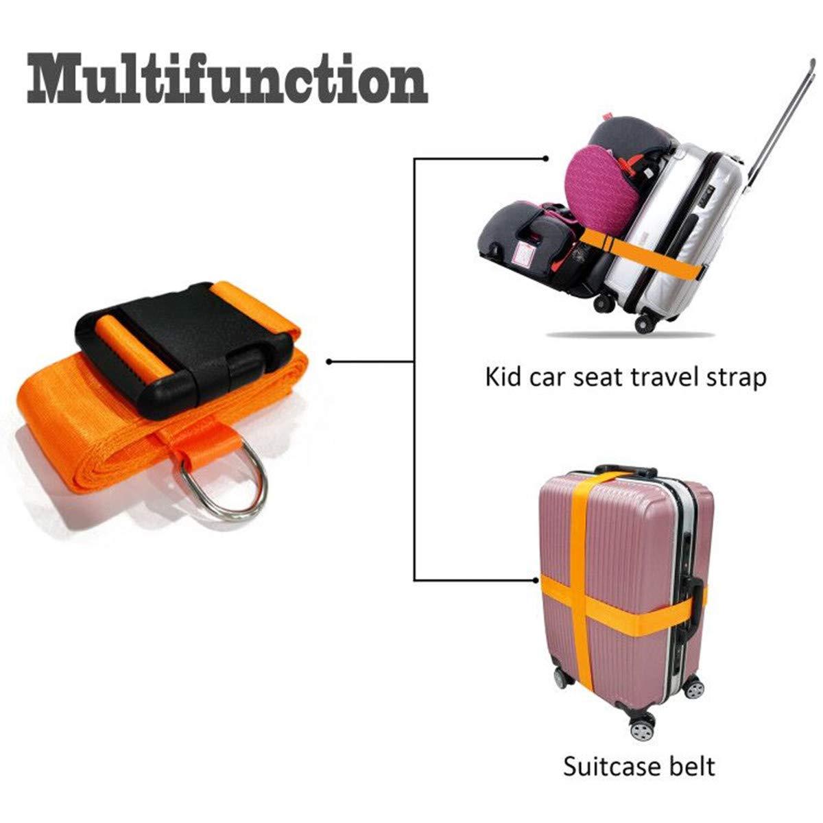 Car Seat Belt Strap to Suitcase, Convert Kid Car Seat and Carry-on Luggage to Airport Stroller Carrier,Safe Travel Solution for Transport (Orange) - Image 4