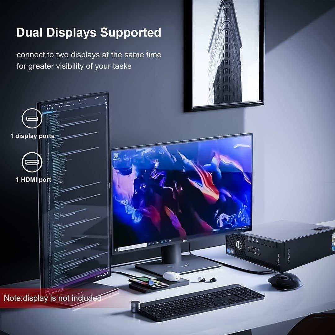 Dell OptiPlex 3060 Desktop Computers Windows 11 Pro Hexa Core i7-8700 Up to 4.60GHz32GB DDR4 1TB M.2 NVMe SSD1TB HDDAX210 Built-in WiFi 6E Small Form Factor PC(Renewed) Black (OptiPlex 3060 SFF) - Image 2