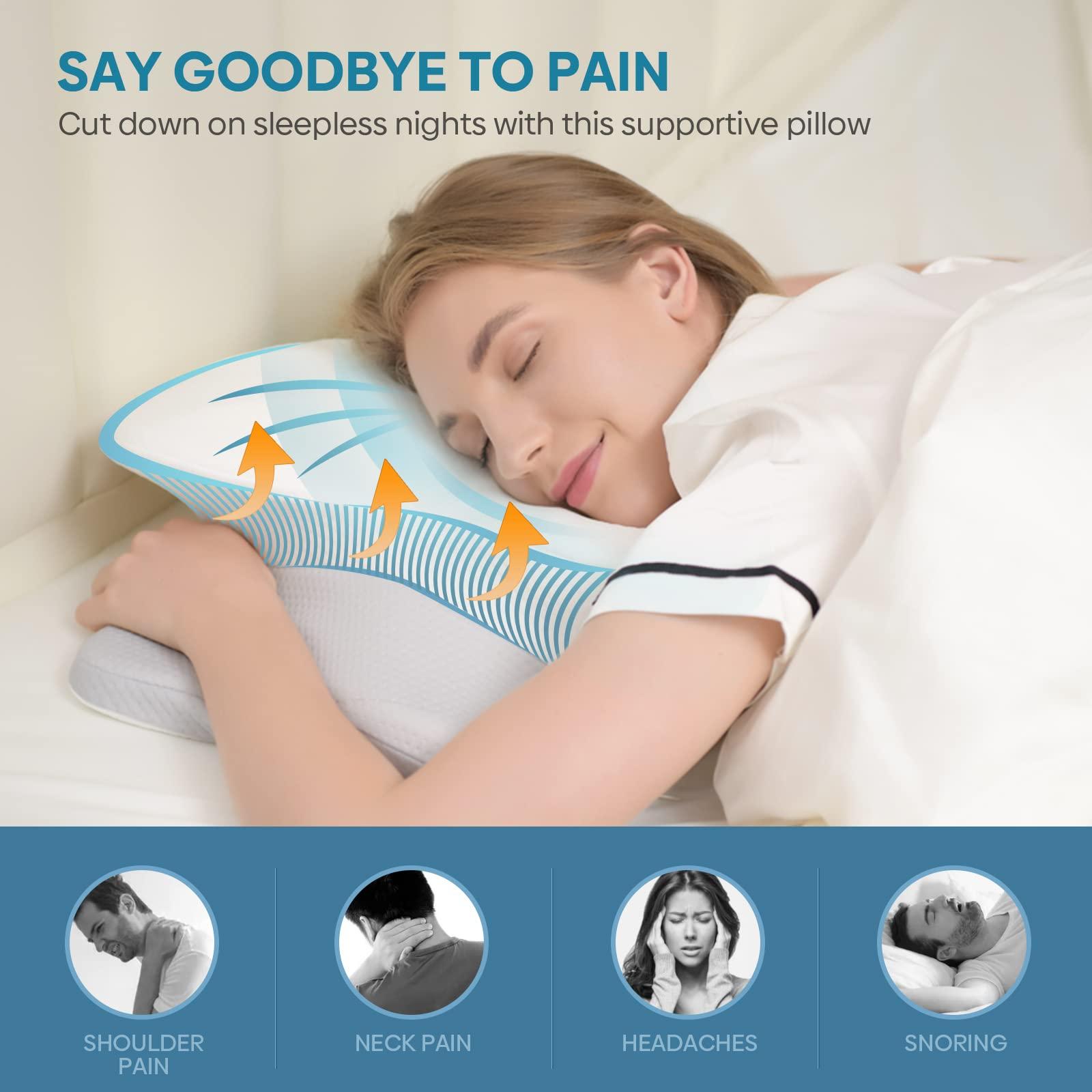 Cervical Pillow for Neck & Shoulder Pain Relief Sleeping - Ergonomic Contour Pillows - Memory Foam Pillow for Side, Back & Stomach Sleepers - Image 3