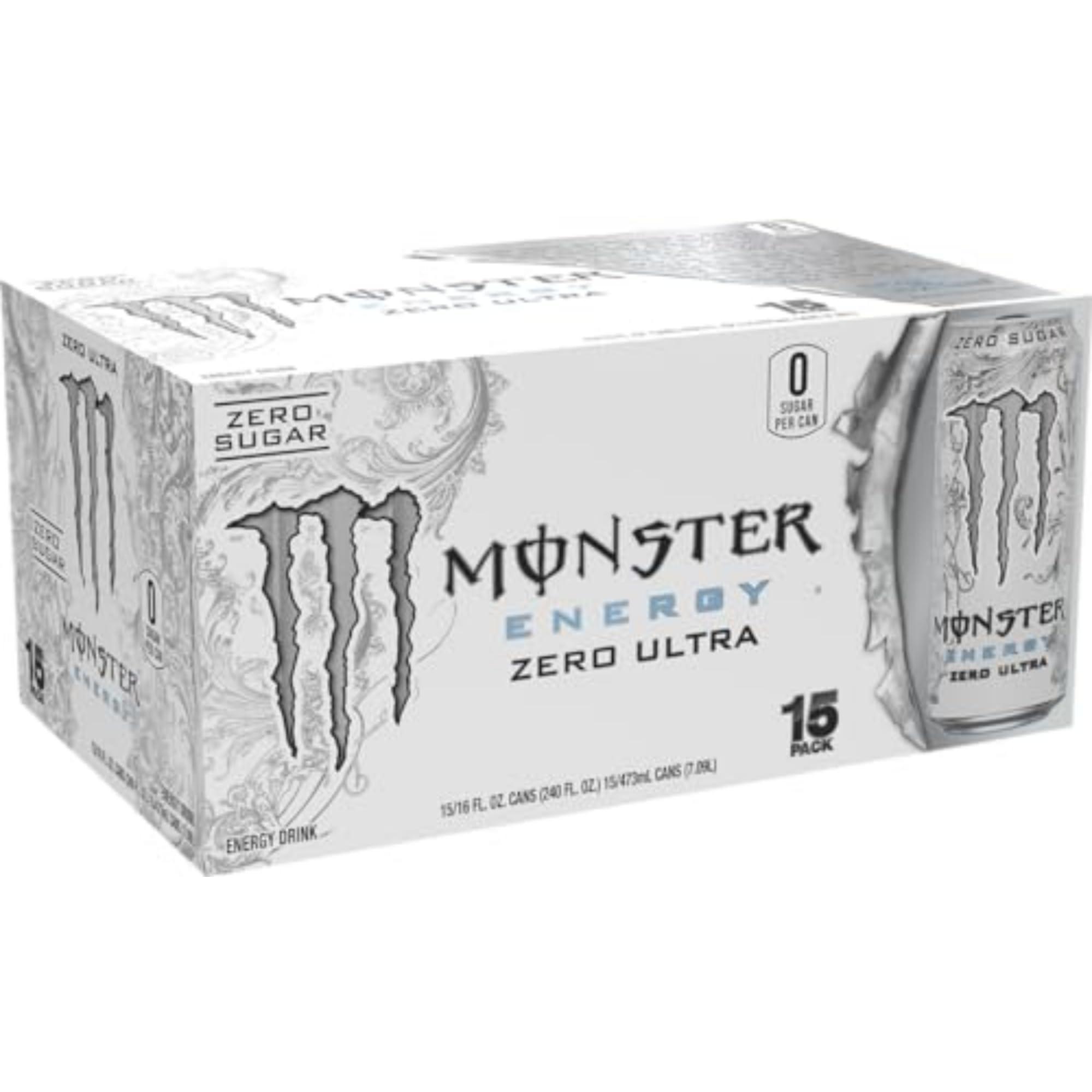 Monster Energy Zero Ultra, Sugar Free Energy Drink, 16 Ounce (Pack of 15) - Image 2