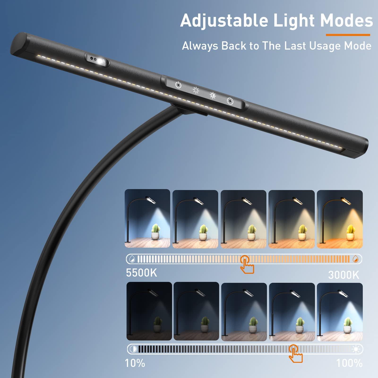 AmazLit Desk Lamp for Home Office, Desk Light with Clamp, Office Lamp with Remote & Gesture Sensing, Monitor Light Bar, Adjustable Color Temperature & Brightness, 12W - Image 6