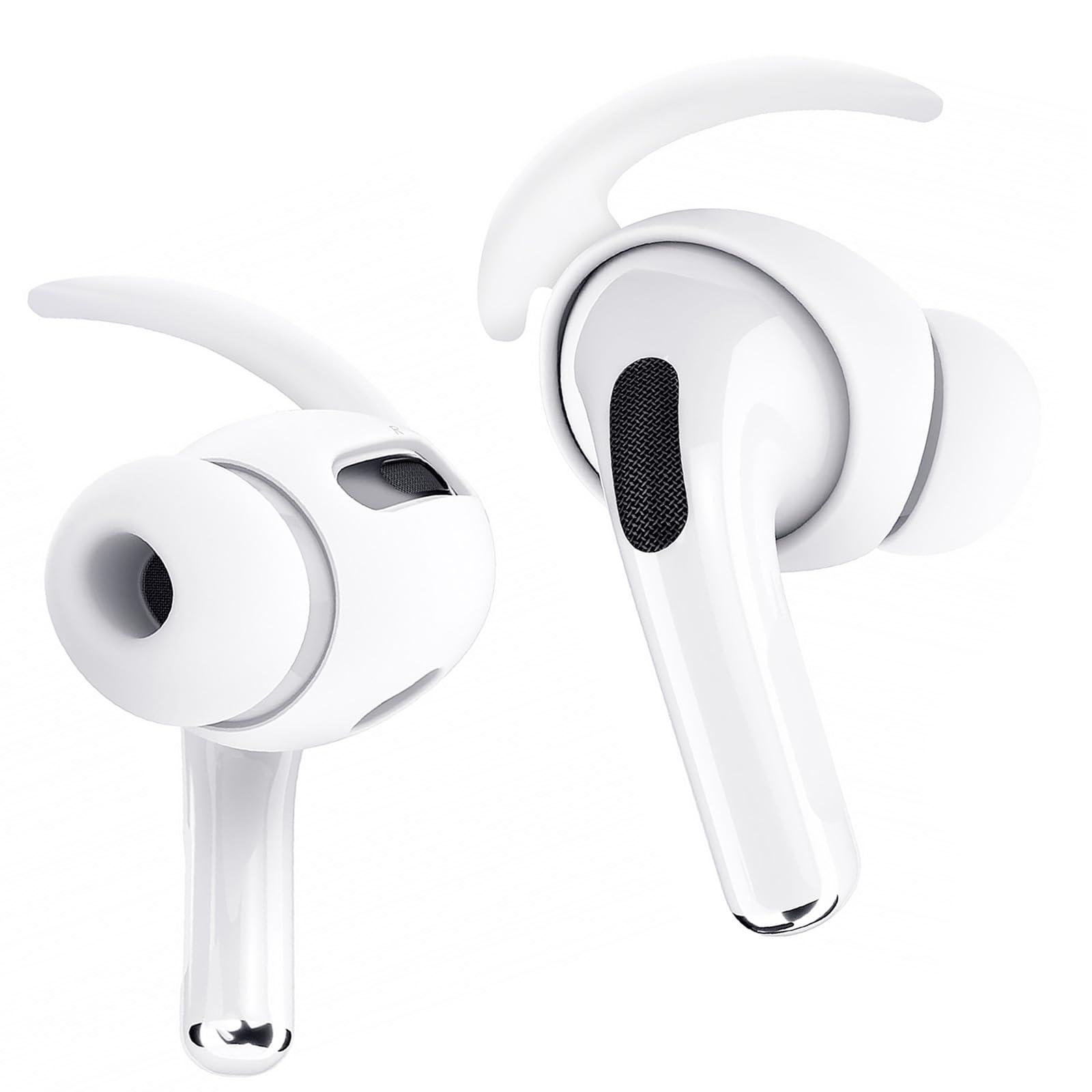 MOLOPPO 1 Pair Ear Hooks Covers for Apple AirPods Pro 1，Sport Anti Slip Ear Tips Wings，Upgraded Anti-Slip Sports Ear Covers Accessories Compatible with AirPods Pro Generation 1(2019)(White)