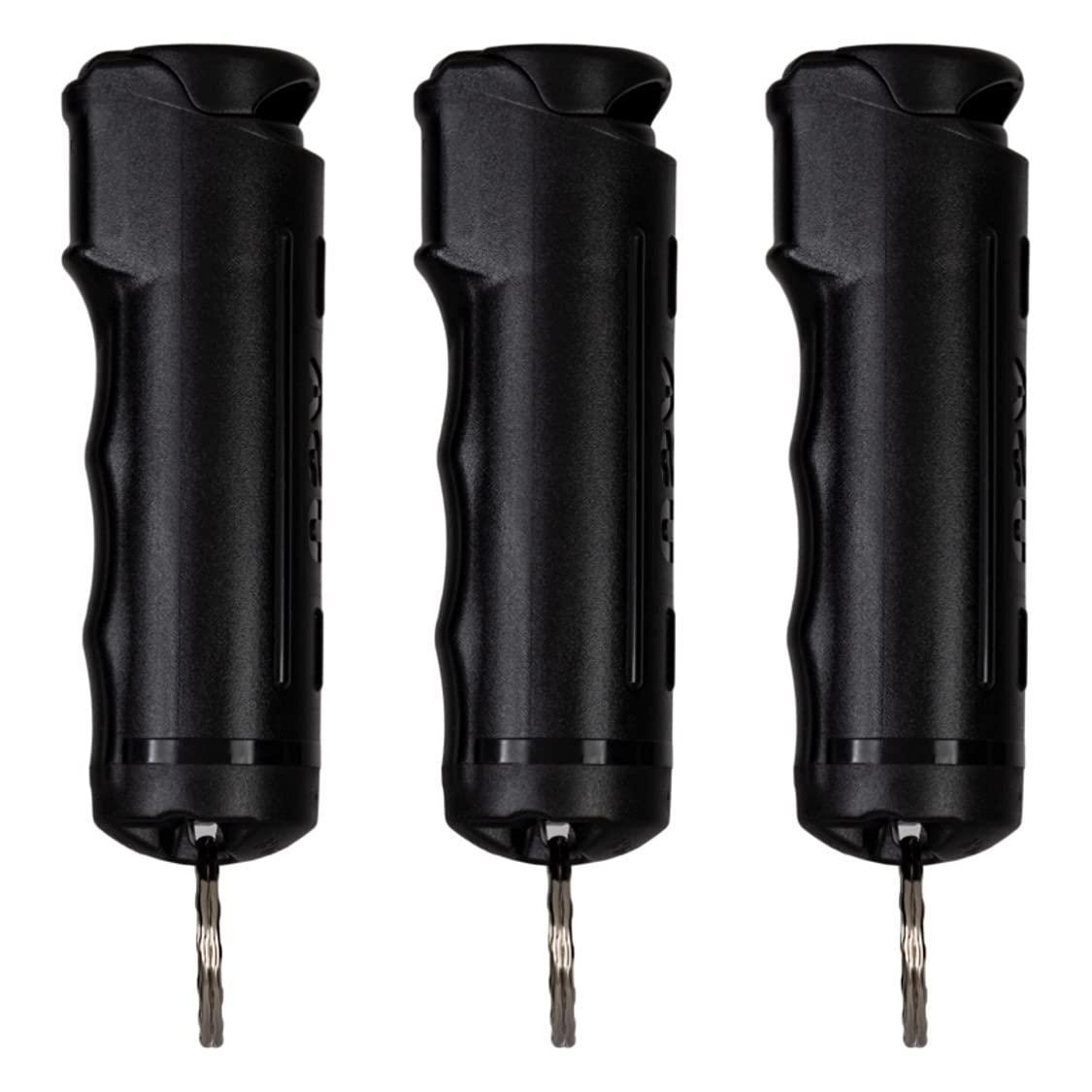 Police Magnum Keychain Pepper Spray Flip Top Safety 3 Pack 1/2oz- Maximum Heat Strength OC with Dye- Tactical Small Compact Case- for Women & Men's Self Defense- Made in The USA