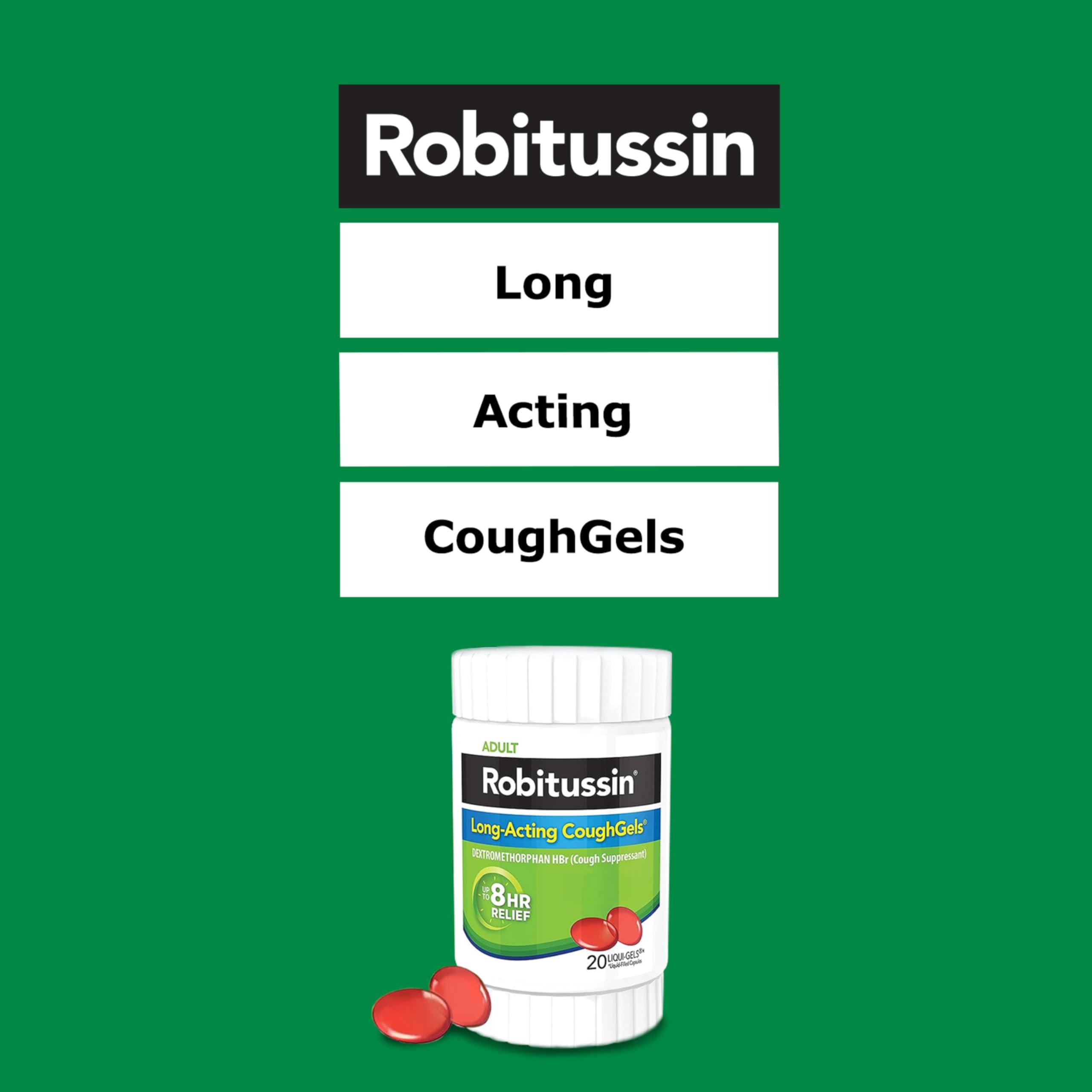 Robitussin 8 Hour Liqui-gels Cough, Adult Formula - 20 count Liqui-Gels - Image 5