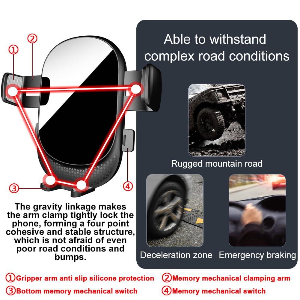 Car Phone Holder for Audi A3/S3/RS3 Auto Accessories [Only for Audi 2015-2020 A3 / S3 & 2017-2020 RS 3] [Auto Lock Hands Free Cell Phone Mount Car fits for iPhone & All Smartphones] - Image 6