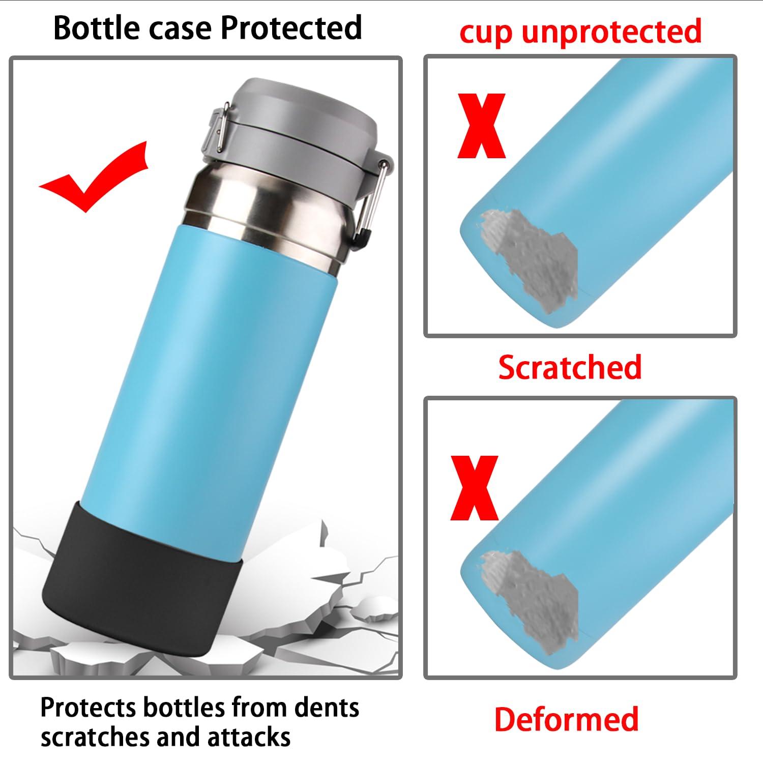 ziHenryDa 2Pcs Silicone Boot Sleeve for Stanley IceFlow Fast Flow Water Bottle 24oz,Silicone Boot Bumper for Stanley Quencher 40oz,for IceFlow 20oz 30oz,for Quick Flip GO 24oz Bottle（Thickened） - Image 5