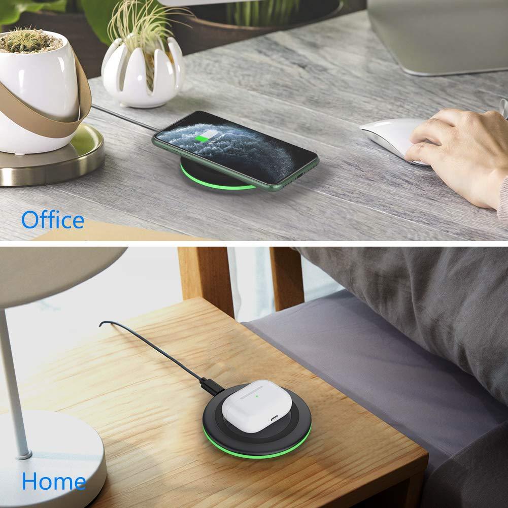 Yootech [2 Pack] Wireless Charger,10W Max Fast Wireless Charging Pad Compatible with iPhone 16e/16/16 Plus/16 Pro Max/15/14/13/SE 2022/12/11/X/8,Samsung Galaxy S23/S22,for AirPods Pro 2(No AC Adapter) - Image 2