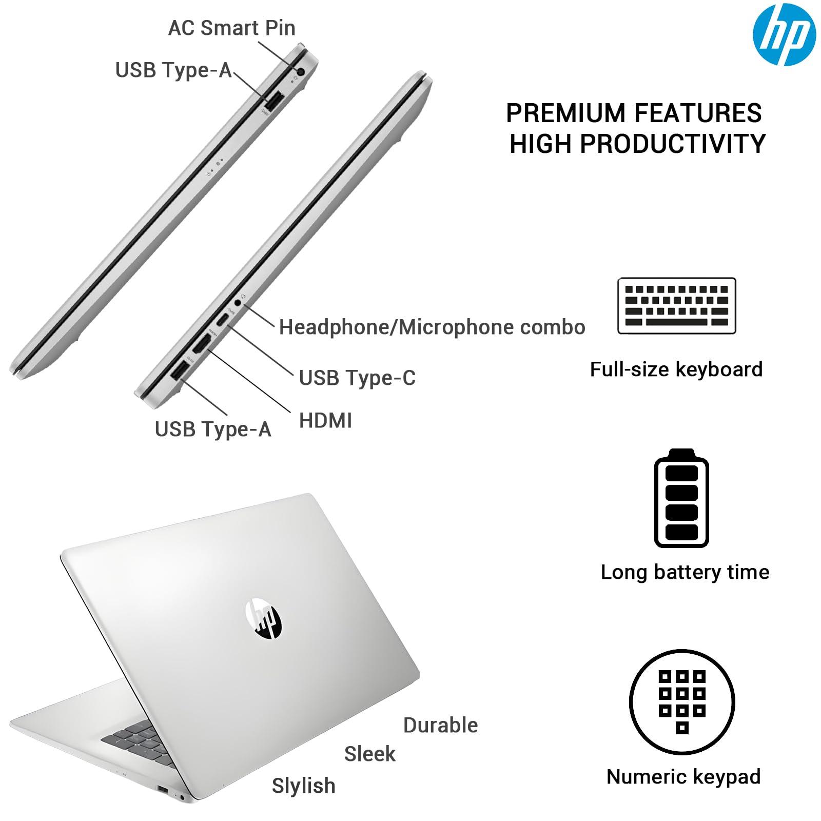HP 2025 17 Inch Laptop Computer, 17.3 IPS FHD Business Laptop PC, AMD Ryzen 5 6-Core, 64GB RAM 2.5TB Storage (2TB SSD+512GB Docking Set), Windows 11 Pro Lifetime Office, 10-Key Number Pad - Image 8