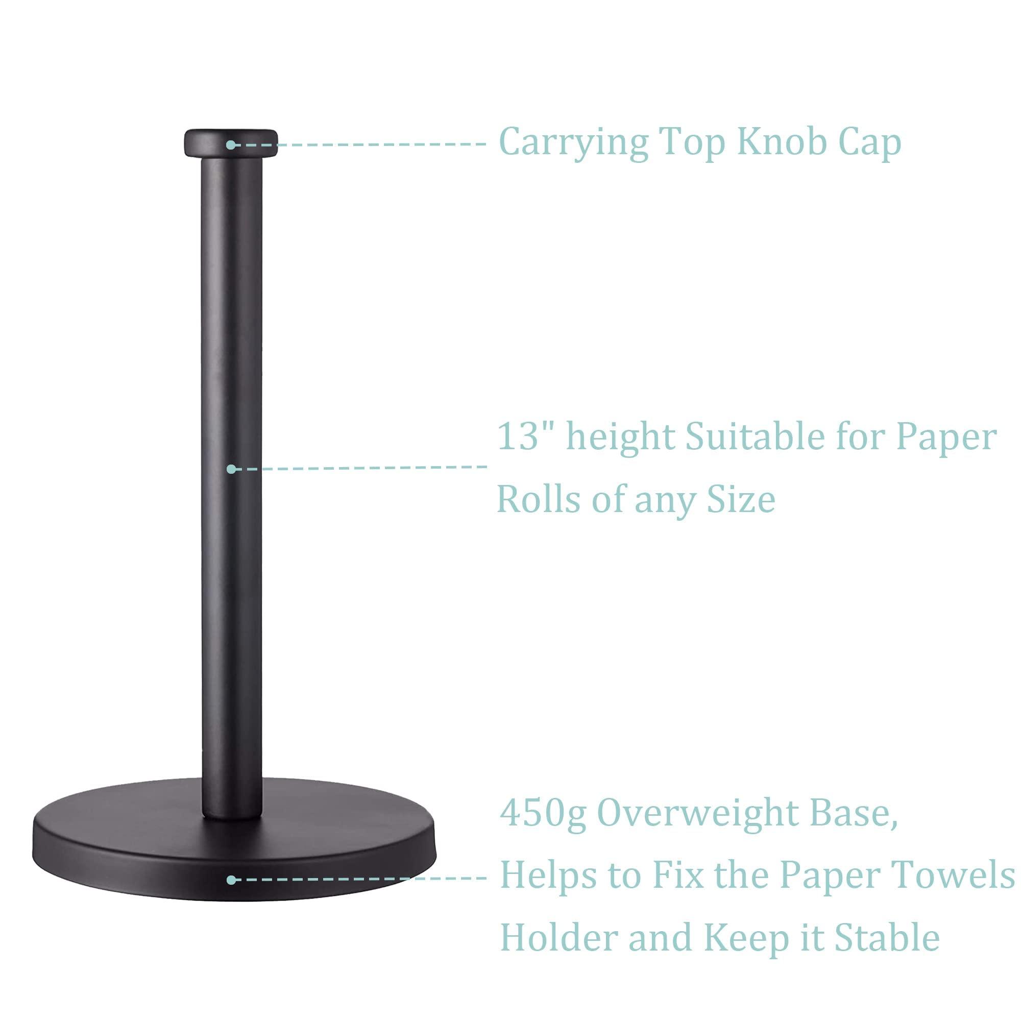 27HZYS Paper Towel Holder, Black, Stainless Steel, Countertop, Kitchen, Bathroom - Image 5