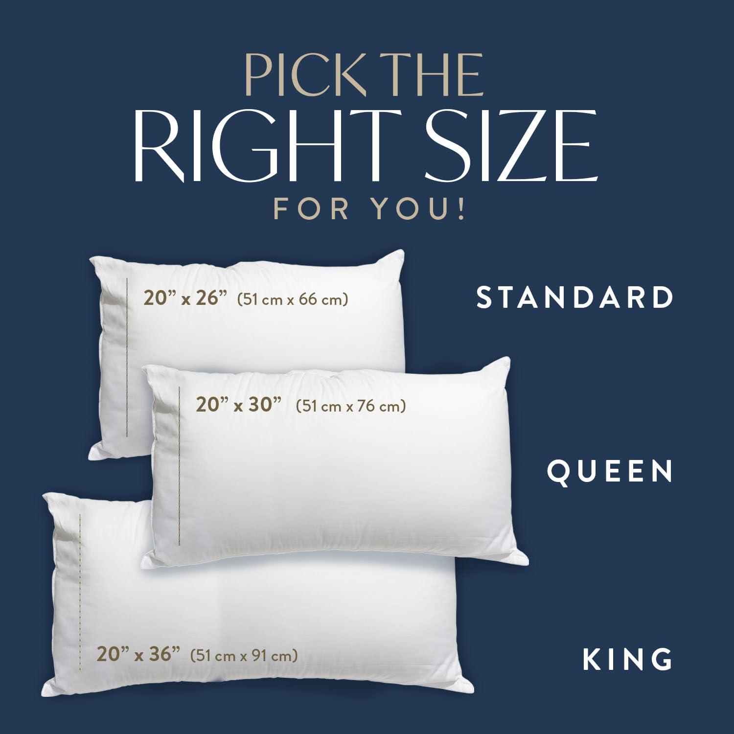Digital Decor 100% Cotton Hotel Pillows, U.S. Made Hypoallergenic Pillows with Down Alternative Fiber Fill for Side & Back Sleepers, Set of 2, Three Comfort Levels, (Soft, Medium, Firm) Soft - Image 5