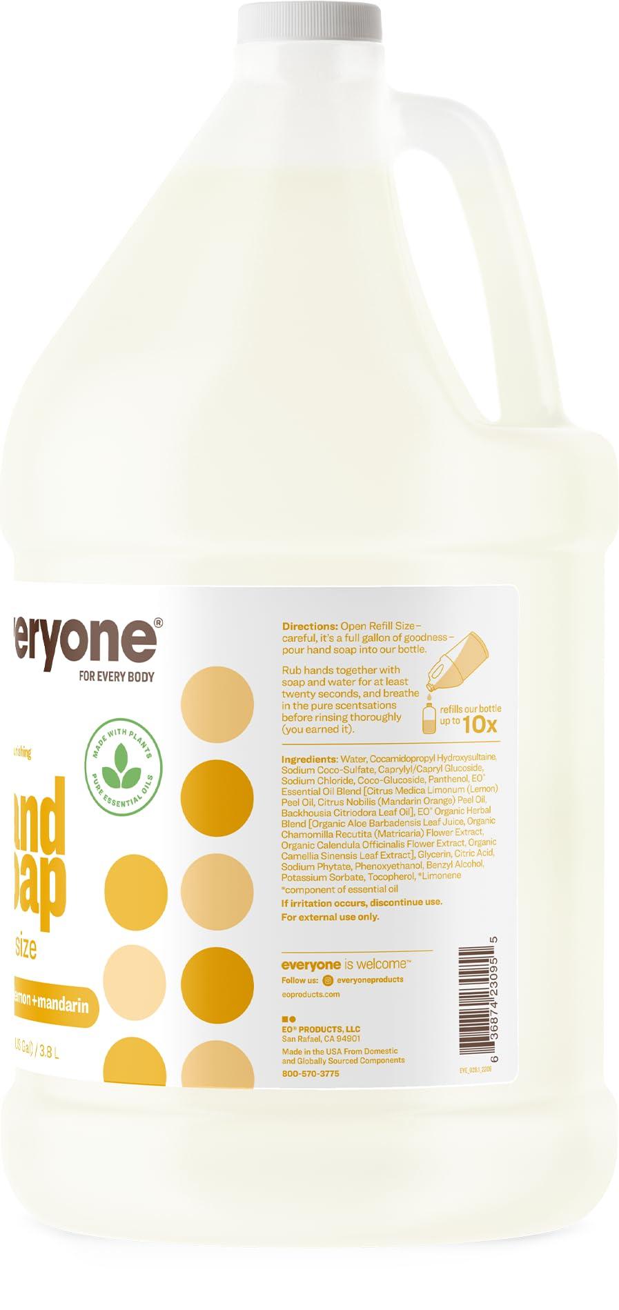 Everyone Liquid Hand Soap Refill, 1 Gallon, Meyer Lemon and Mandarin, Plant-Based Cleanser with Pure Essential Oils - Image 2