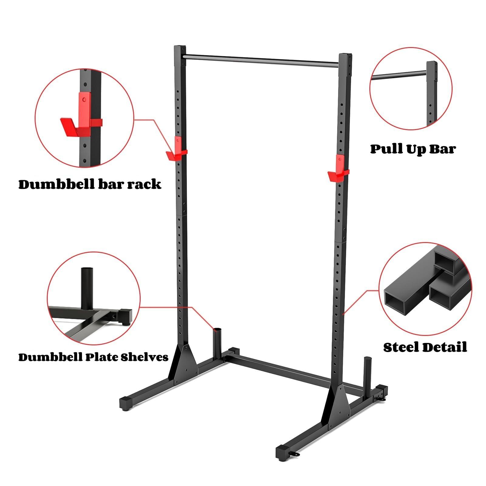 NAYSAYE Power Tower Dip Station, Multifunctional Strength Training Gym Equipment with Adjustable Height, Pull Up Bar Station with 500LBS Loading Capacity, Black - Image 2