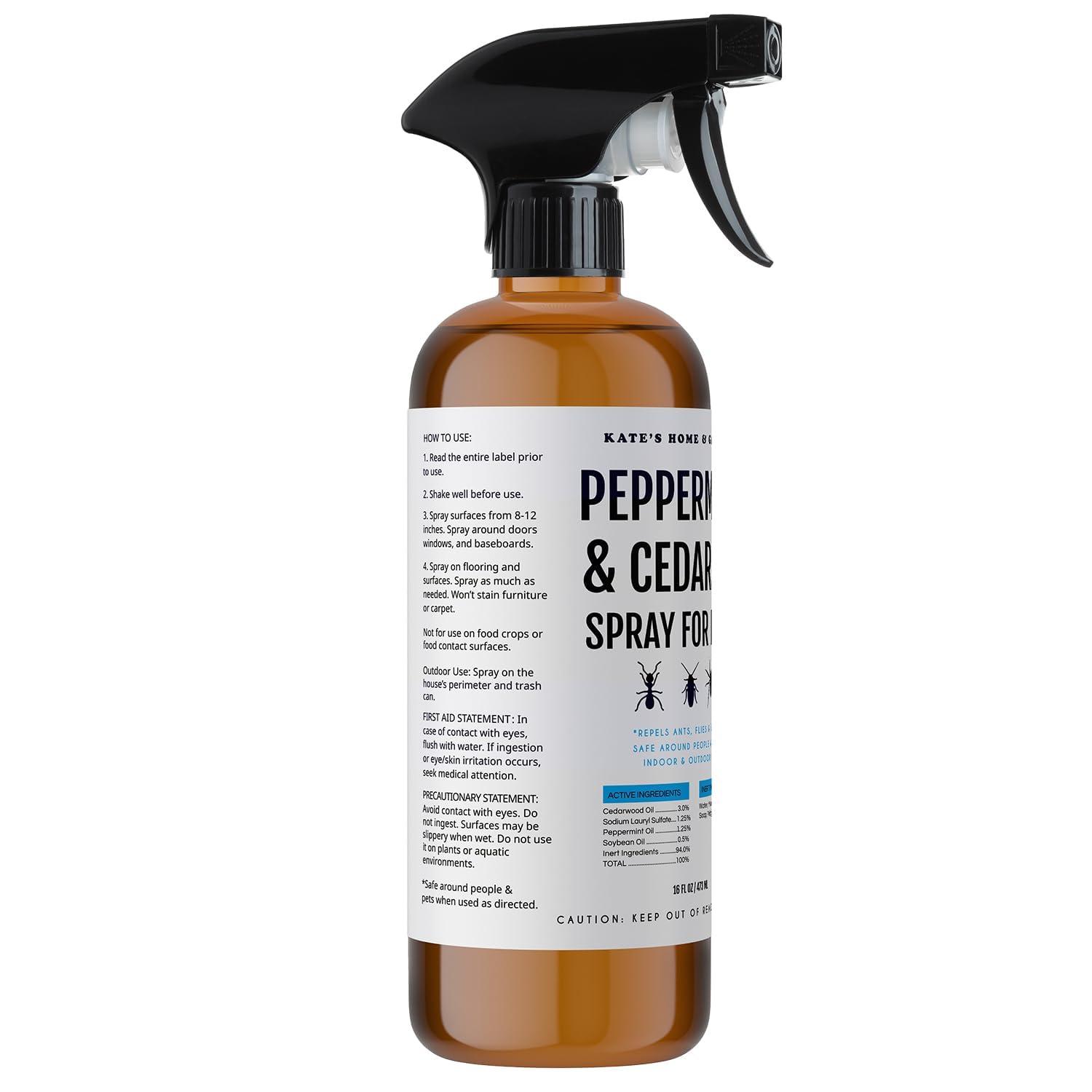 Kate's Home & Garden Peppermint Oil Spray for Bugs, Insects, Spiders. Indoor Repellent Pest Control with Cedarwood Oil (16oz, Natural, Non Toxic) - Image 7