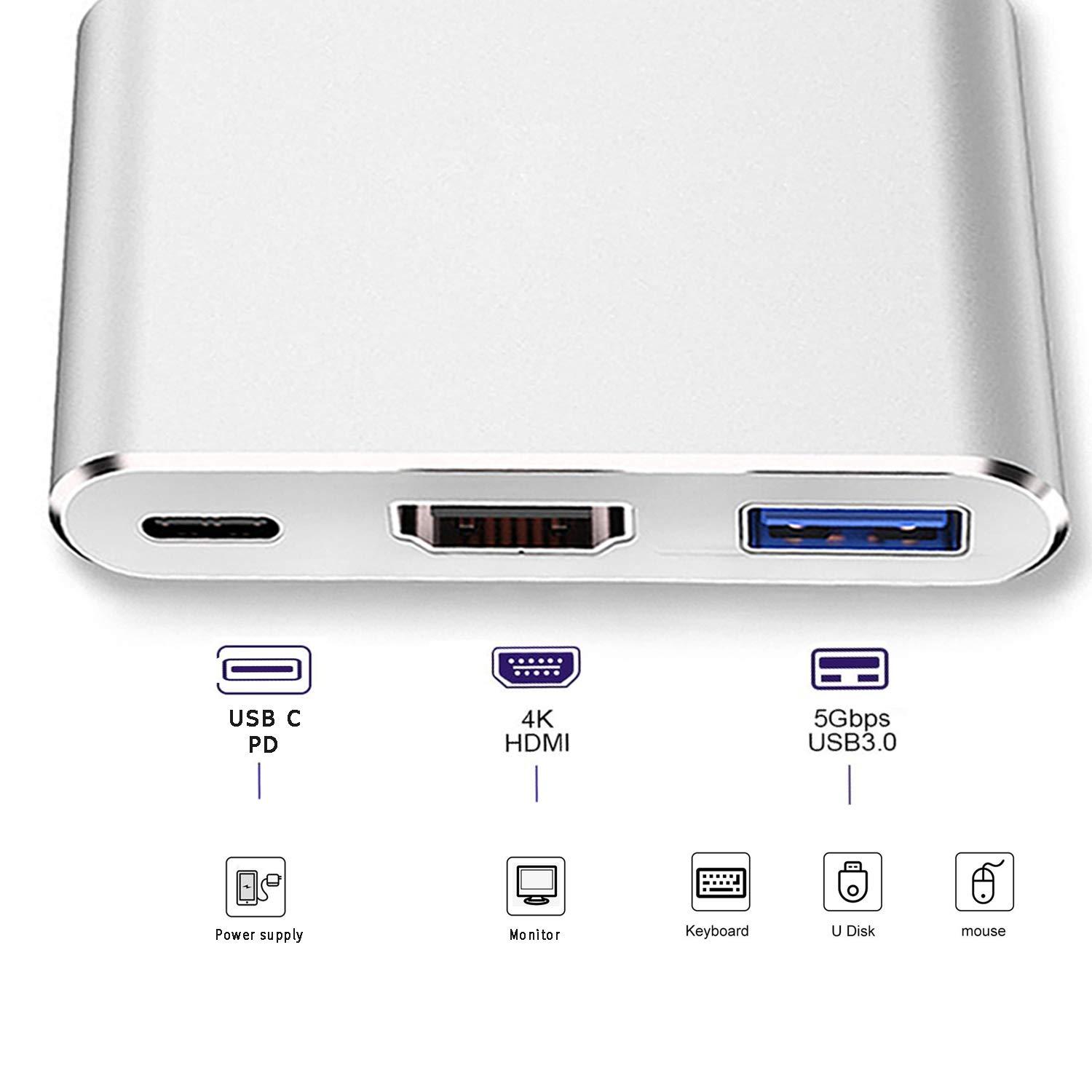 USB-C to HDMI Adapter (Supports 4K / 30Hz) - Type- C 3 in 1 Converter Cable for 2017/2018 MacBook Pro, MacBook, Mac Pro, iMac, Chromebook, & More USB 3.0 Type-C Devices - Image 5