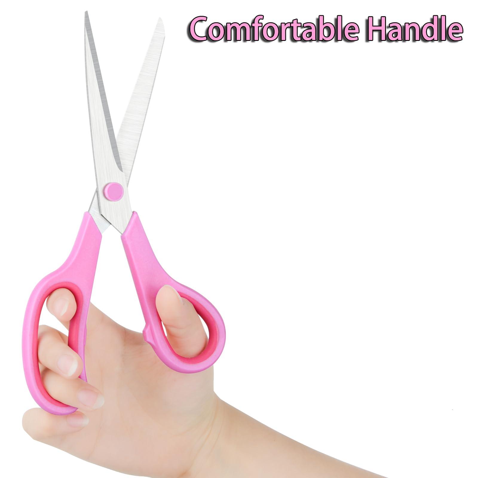 Scissors for Office Home School Craft Sewing Fabric Supplies(Pink), 8 Inch - Image 4