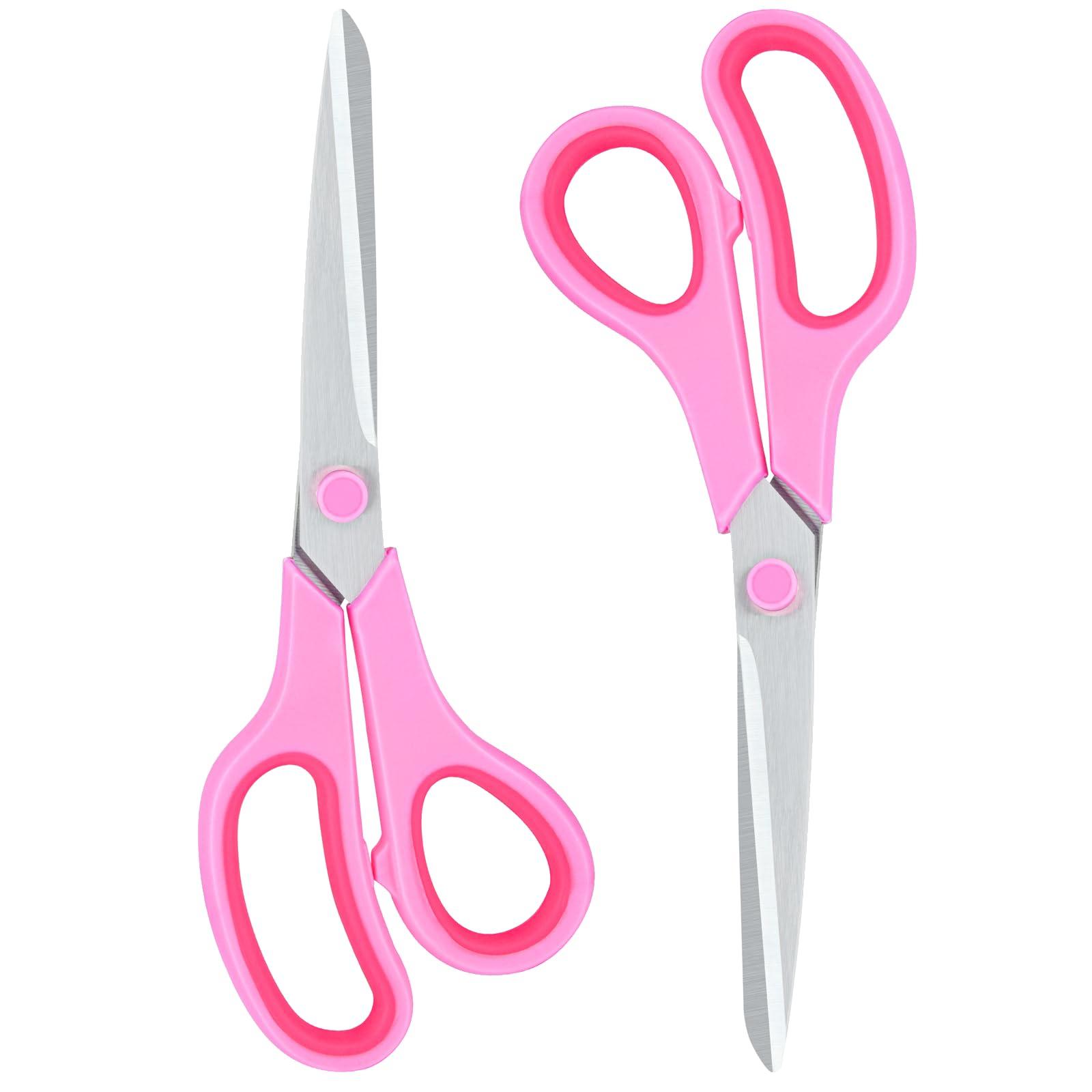 Scissors for Office Home School Craft Sewing Fabric Supplies(Pink), 8 Inch