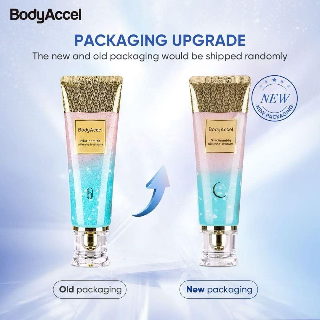 Niacinamide Whitening Toothpaste – BodyAccel Natural Whitening Toothpaste with Niacinamide, Gentle Formula for Brighter Teeth & Fresh Breath, 2-Pack (2) - Image 2