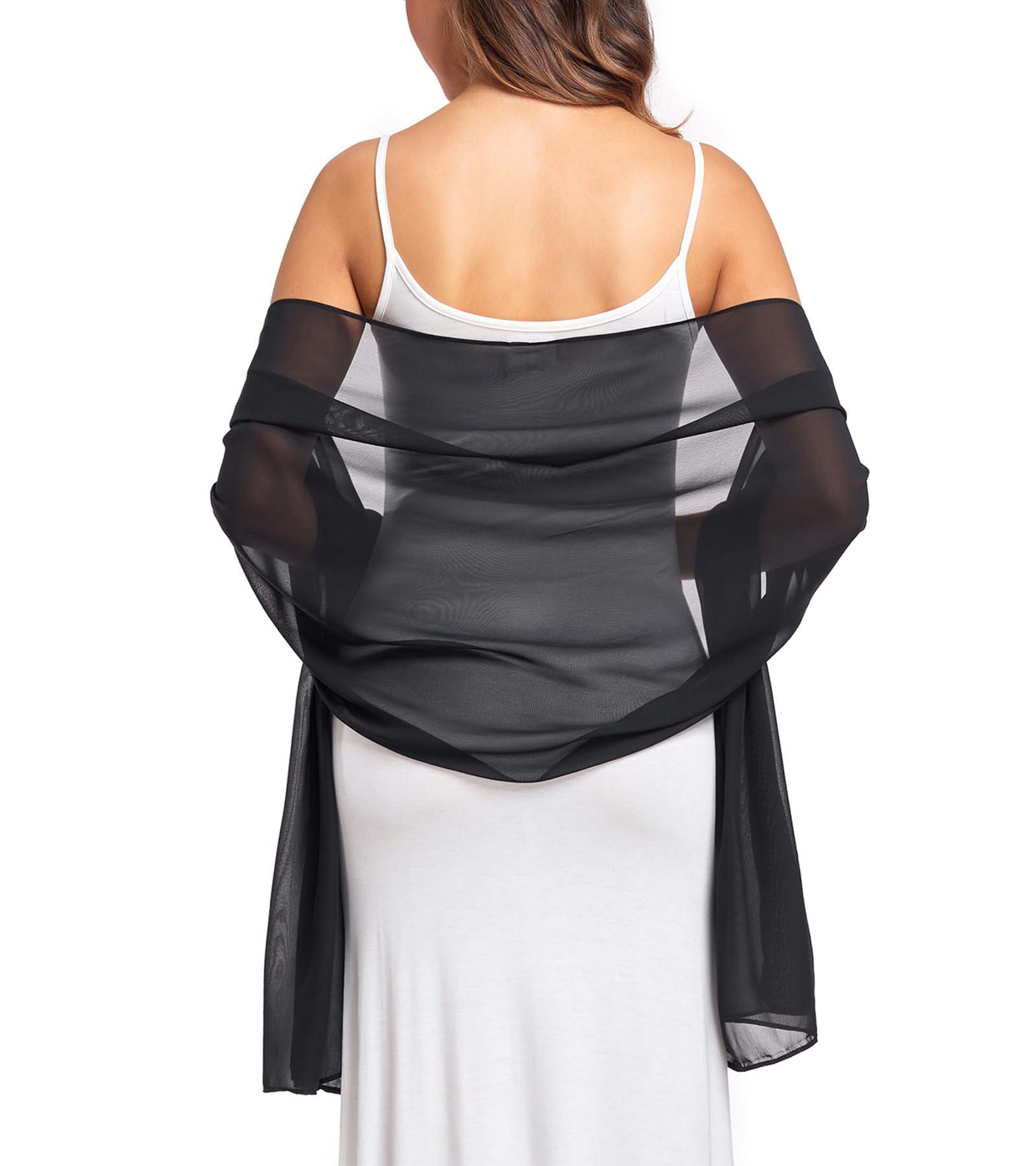 olyrjie Soft Chiffon Scarfs Shawls and Wraps for Evening Dresses Wedding Shawl Wraps Bridal Scarve for Women - Image 2