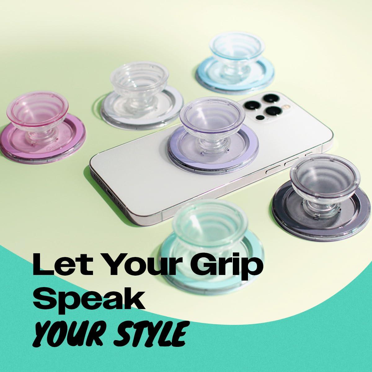 OnTheGrip Compatible with Magsafe Magnetic Authentic Translucent Color Design Collapsible Mobile Phone Grip Stand Holder for Smartphone Tablet Cell Phone Accessory (Mint) - Image 3