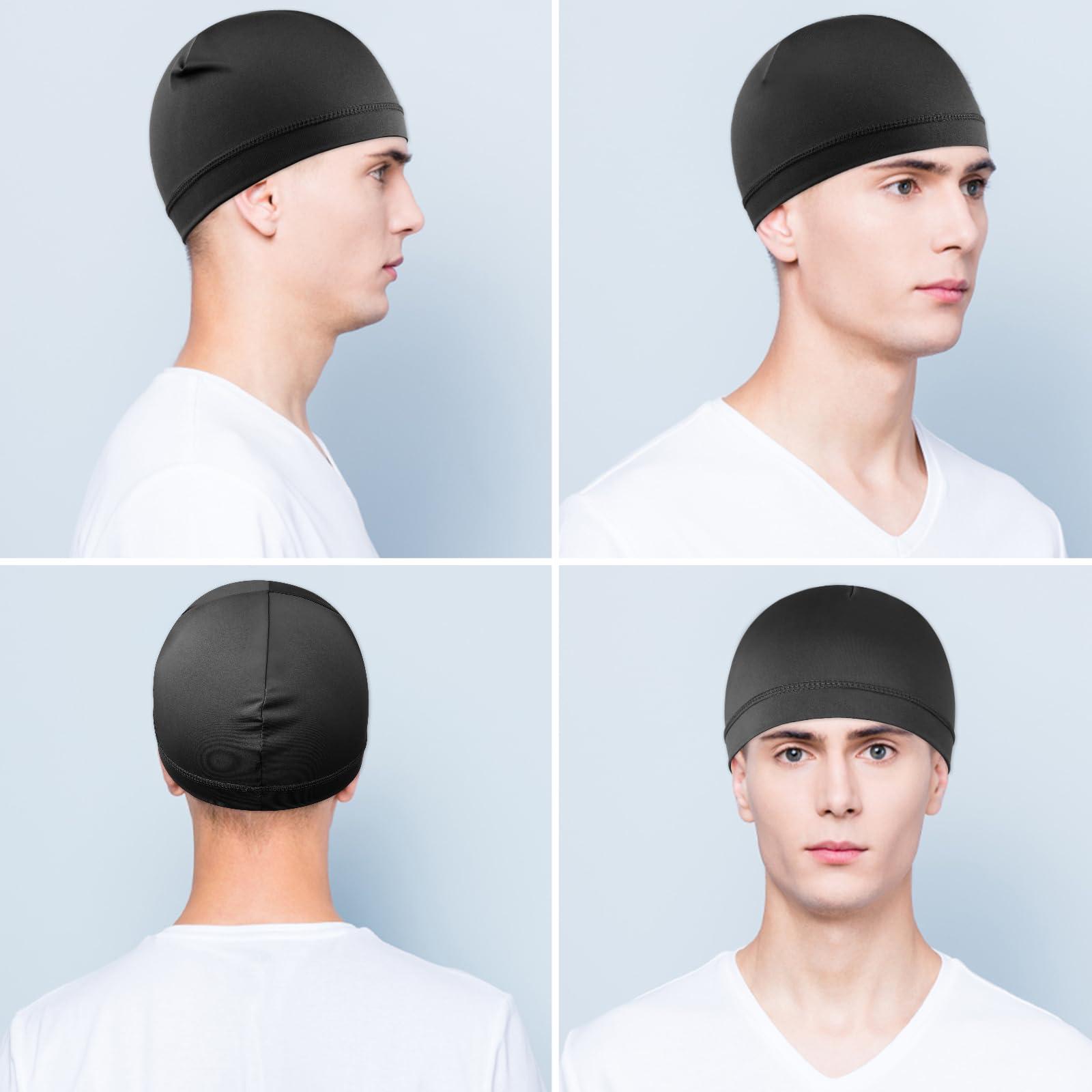 COMNICO 2 Pcs Men Skull Caps Beanie Multifunctional Sleep Hats Breathable Headwear Sweat Absorbent Liner Cap for Men Women - Image 6