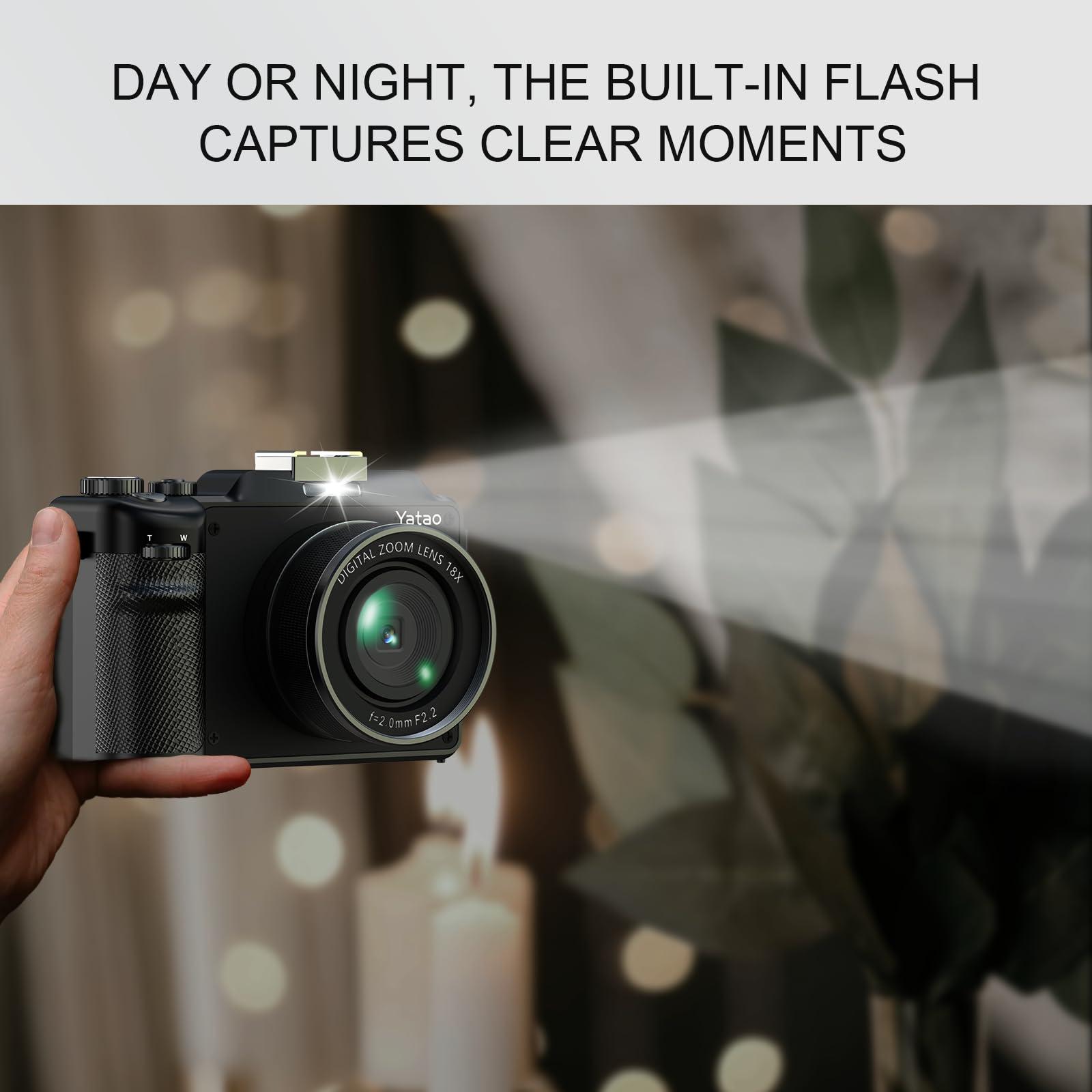 Yatao Digital Camera with WiFi, 64MP Photography and 4K 5K Vlogging Camera Kit for YouTube, Front and Rear Dual Camera for Convenient Selfie, Equipped with 64GB Micro Card - Image 6