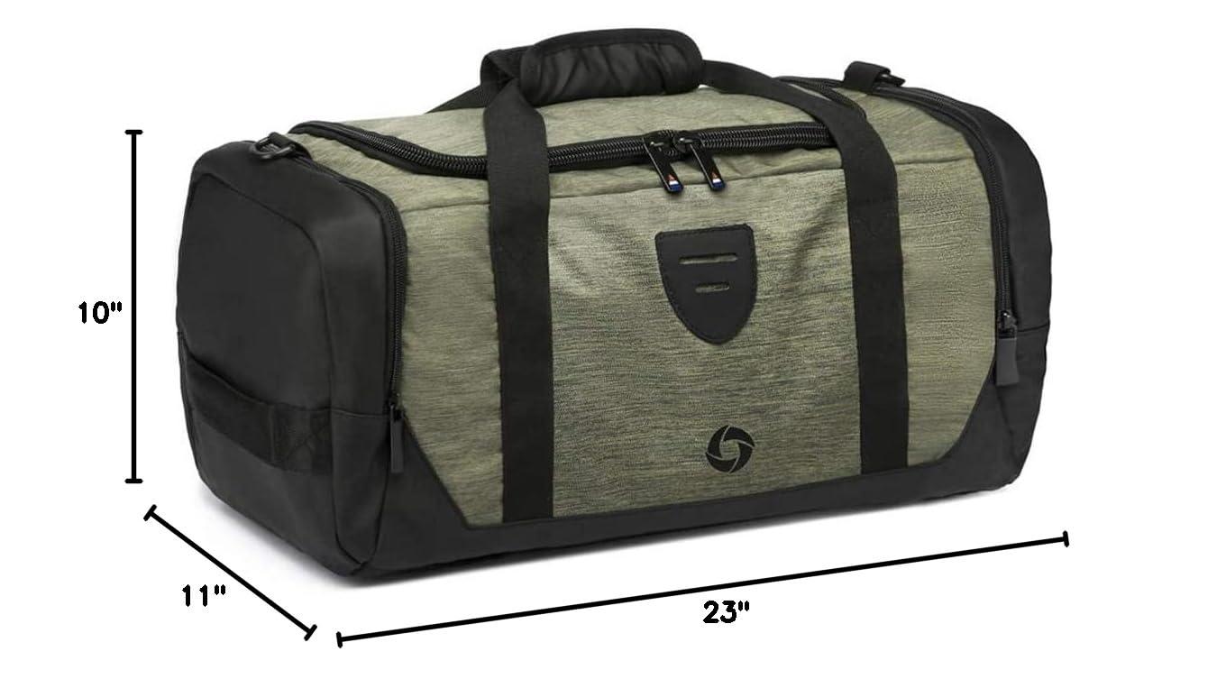 Gym Duffle Bag Backpack Waterproof Sports Duffel Bags Travel Weekender Bag for Men Women Overnight Bag with Shoes Compartment Green - Image 2