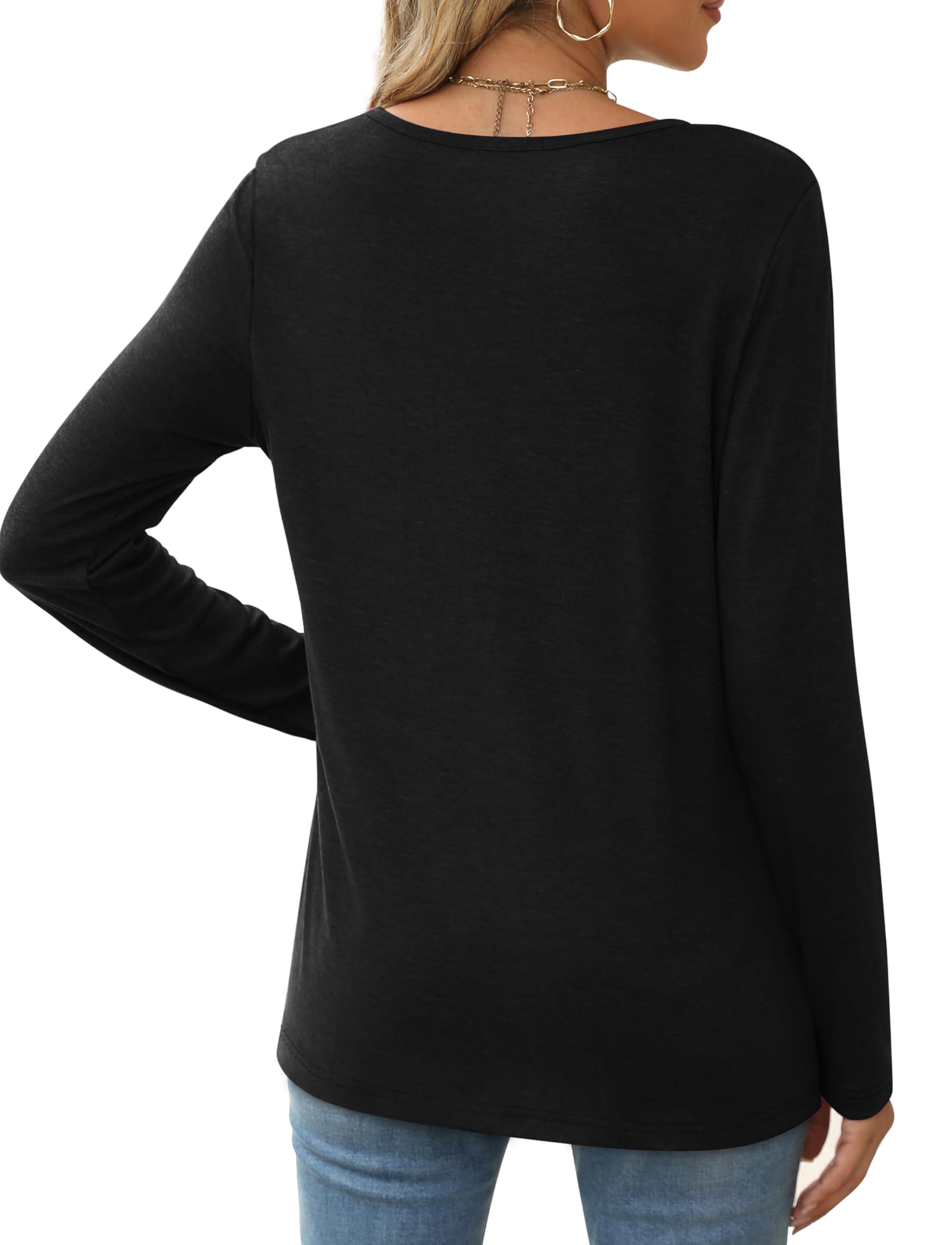 XIEERDUO Long Sleeve Shirts for Women Casual Crew Neck Basic Fall Tops Loose Fit Comfy - Image 4
