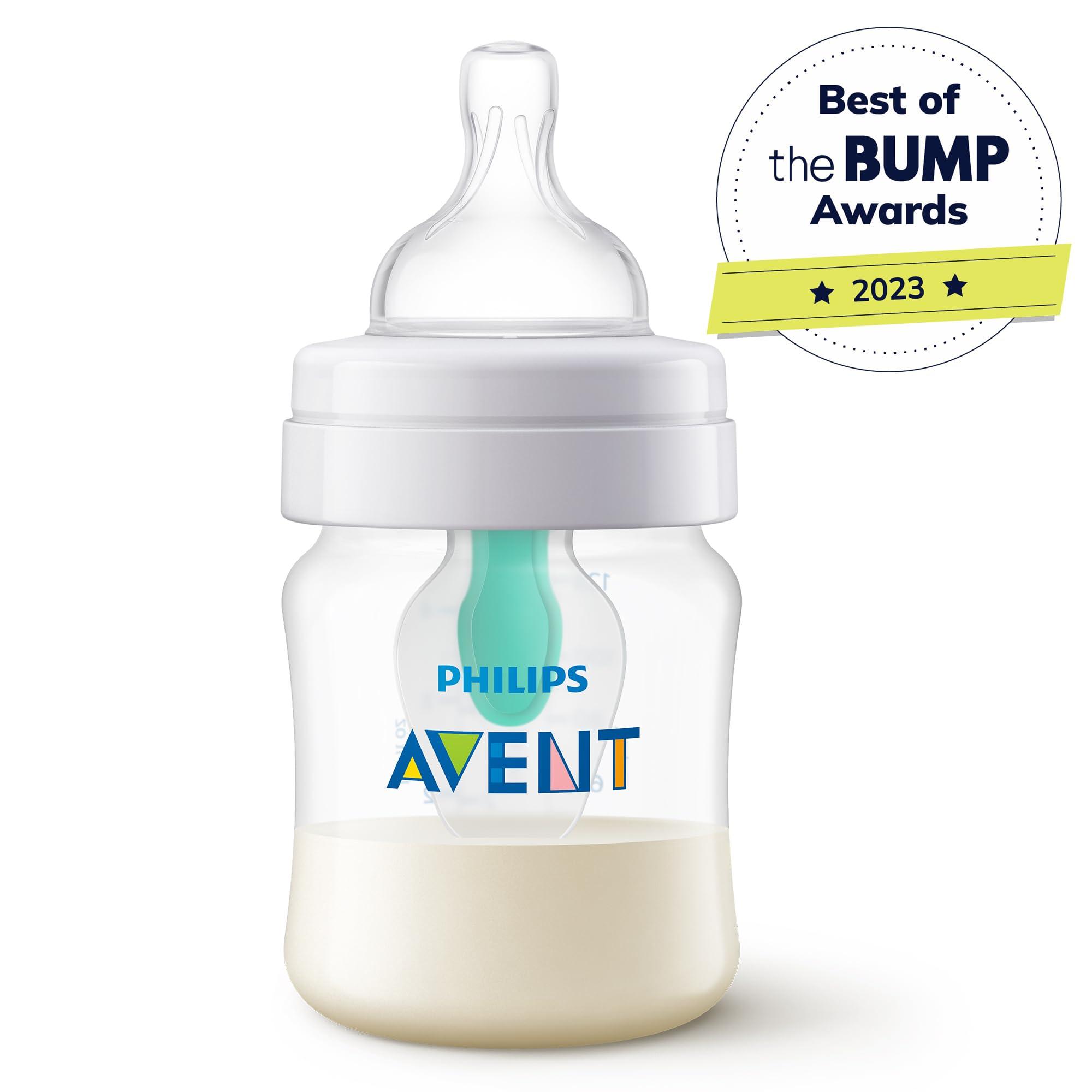 Philips Avent Anti-Colic Bottle with AirFree Vent, 4oz, with Flow 1 Nipples, 0m+, 4pk, Clear, SCY701/04 - Image 2