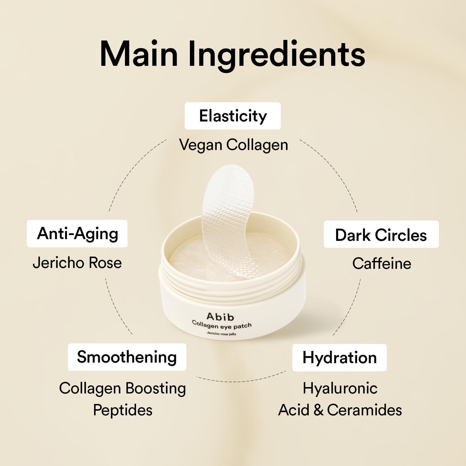 Abib Collagen Eye Patch Jericho Rose Jelly 60 Patches, Korean Under Eye Patches for Puffy Eyes and Dark Circles, Anti-Wrinkle, Collagen, Caffeine, Niacinamide, Ceramide, Antioxidant, Skin Care - Image 6