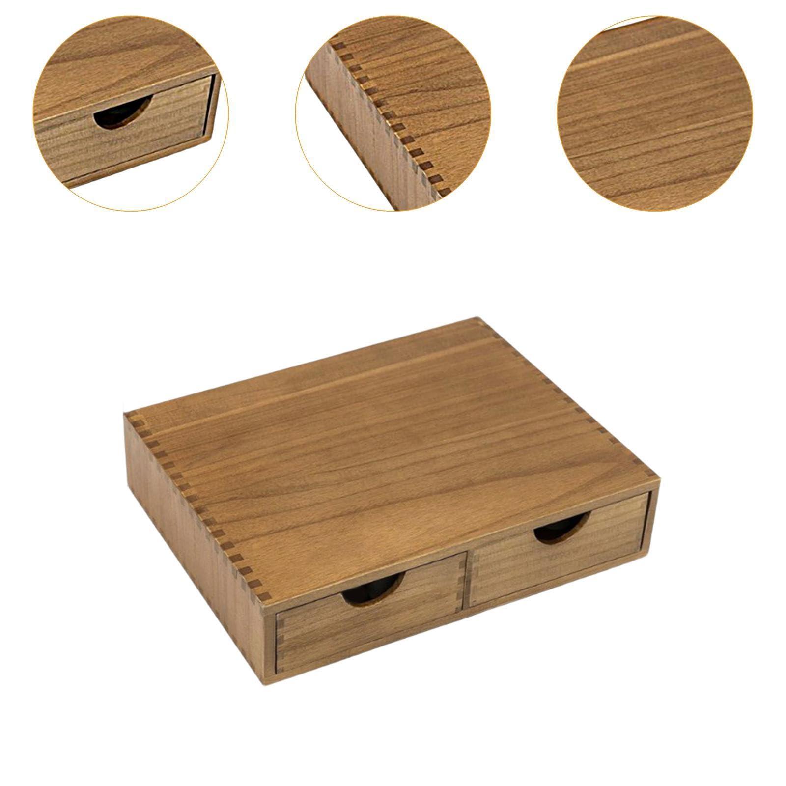 DimyFew Wooden Tea Storage Organizer with Drawer, Multifunctional Coffee Pod Storage Box for Kitchen Office Coffee Bar - Image 4